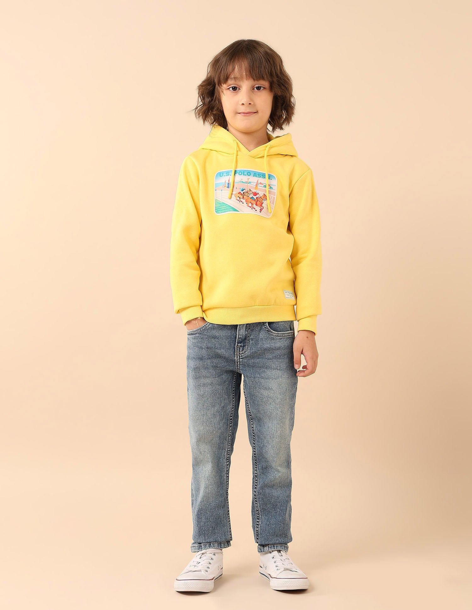 Boys Graphic Brand Printed Sweatshirt Yellow - U.S. POLO ASSN. | Large