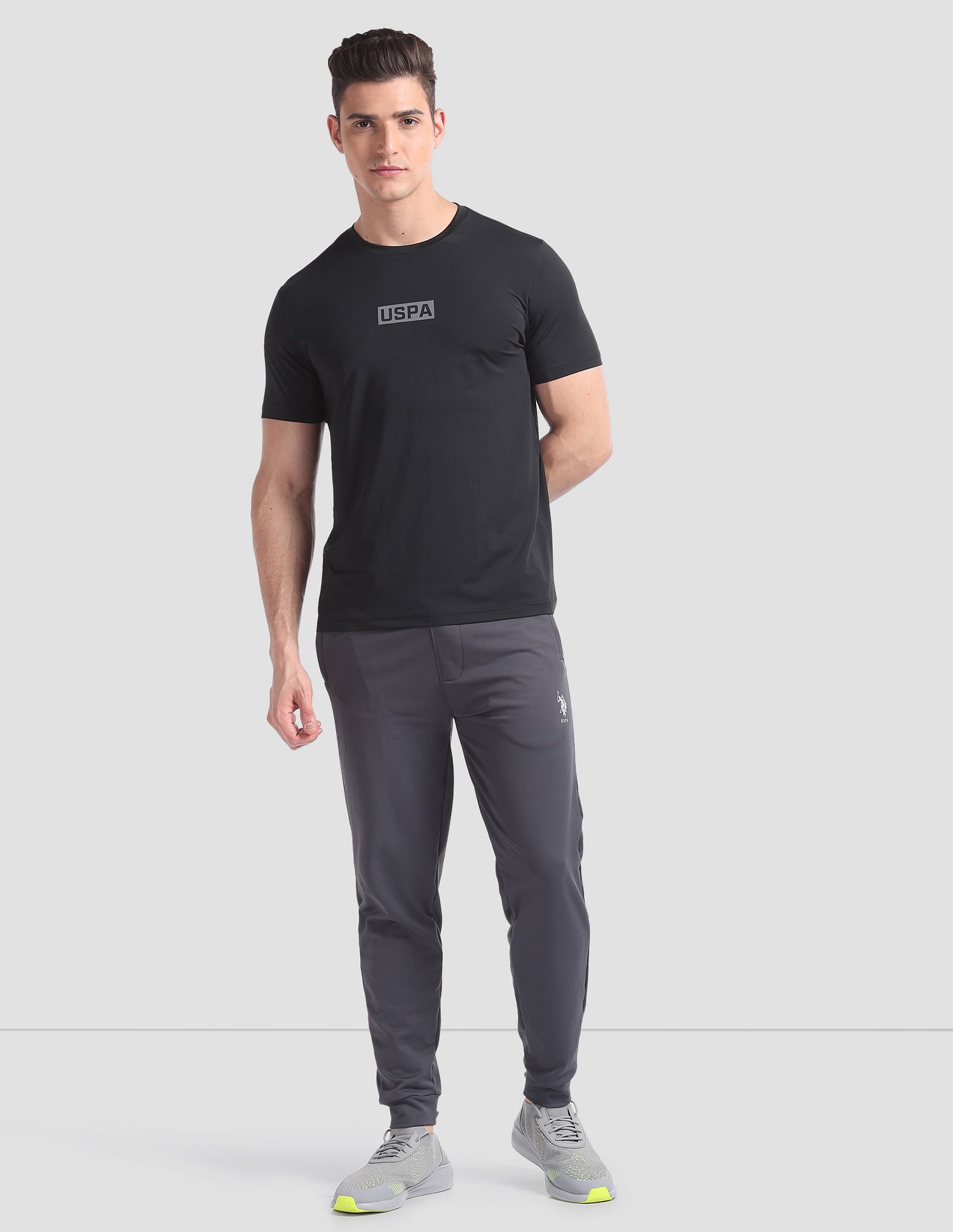 Solid AE002 Lounge T-Shirt - Pack Of 1 Black - U.S. POLO ASSN. | Large