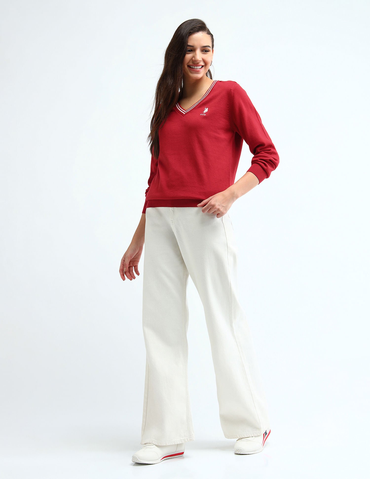 Pure Cotton Regular Fit Sweater Red - U.S. POLO ASSN. | Large