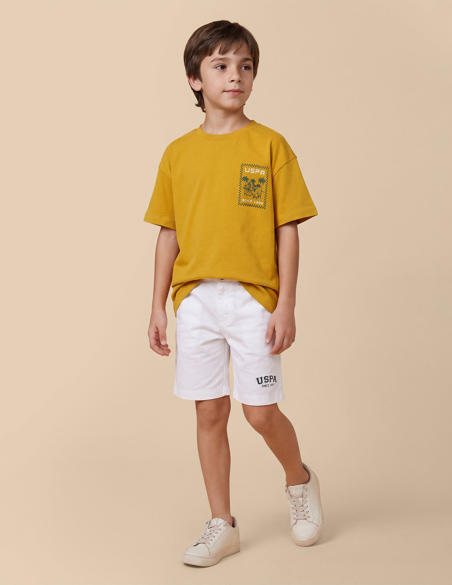 Graphic Brand Printed Oversized Fit T-Shirt Mustard - U.S. Polo Assn. India | Large