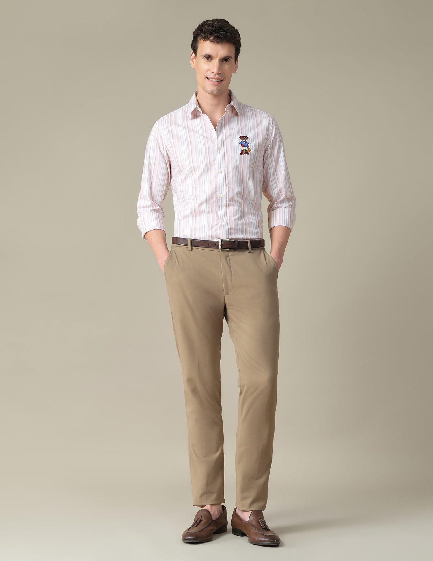 Vertical Striped Twill Shirt Light Pink - U.S. Polo Assn. India | Large