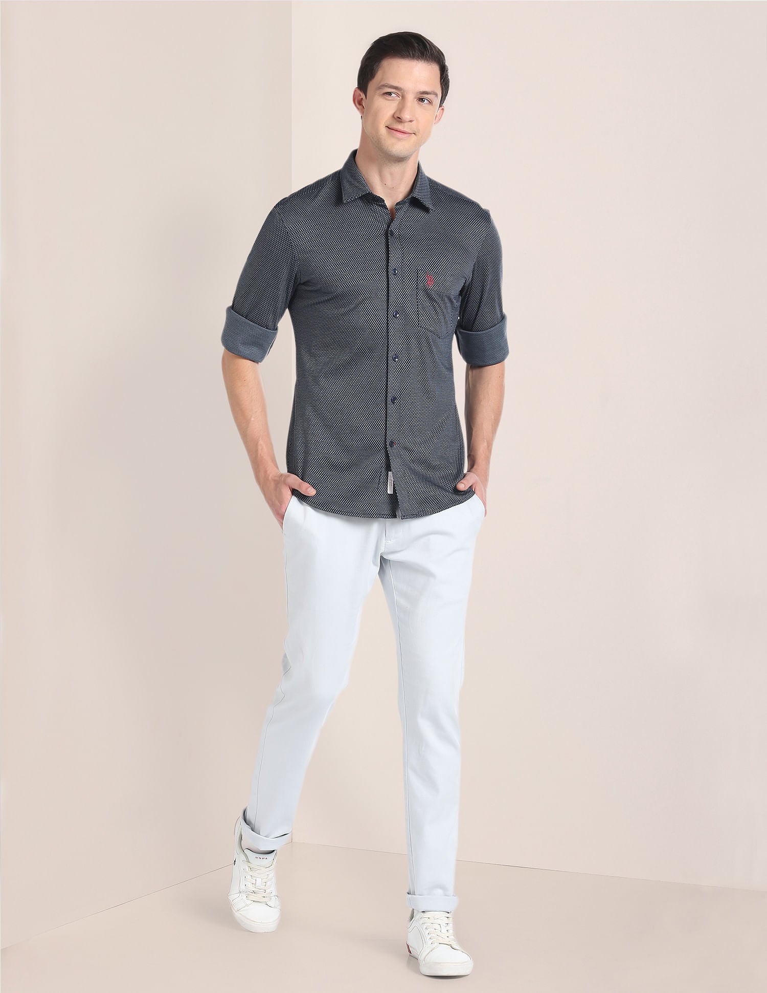 Geometric Print Casual Shirt Black - U.S. Polo Assn. India | Large