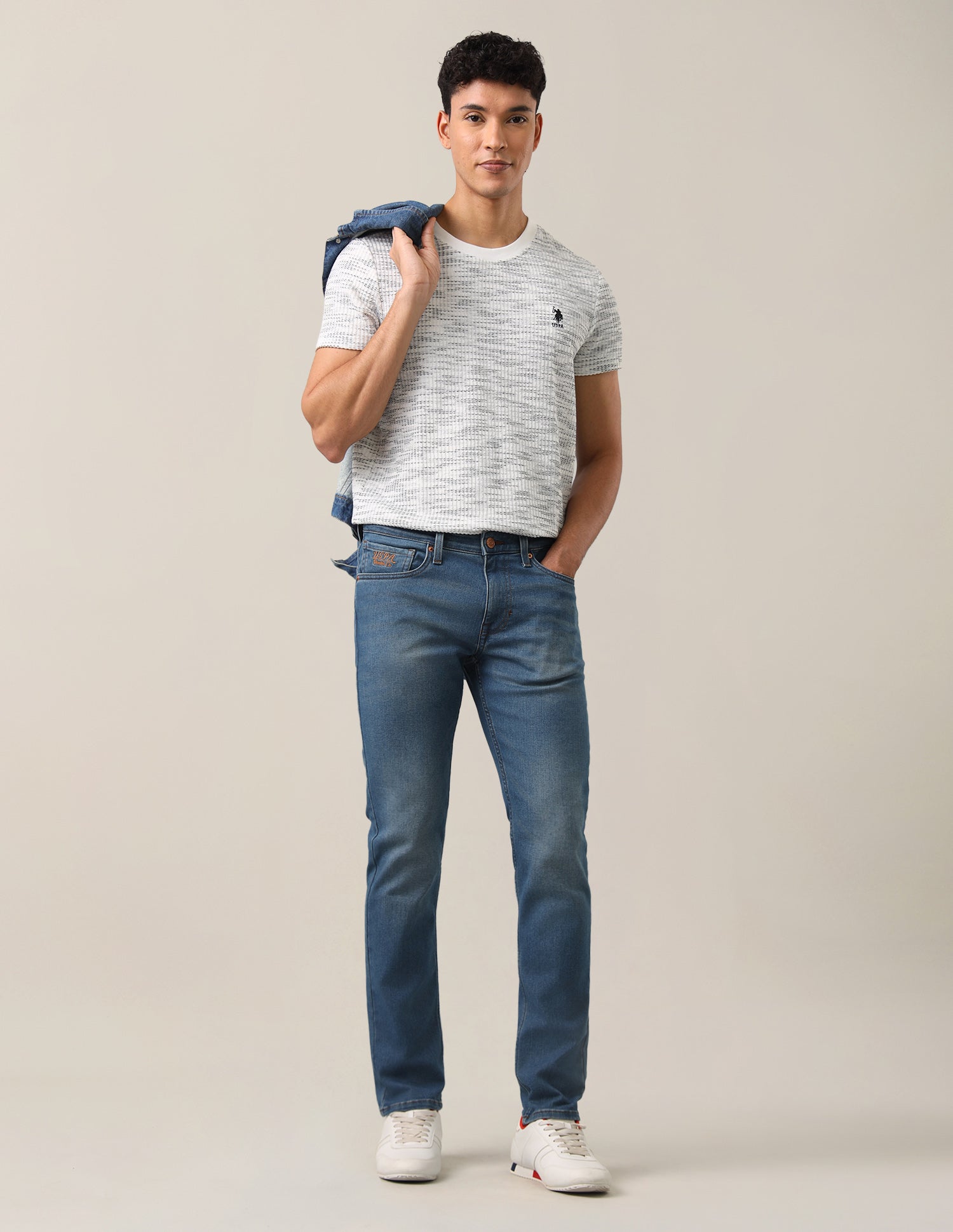 Brandon Slim-Tapered Fit Blue Jeans Dark Indigo - U.S. Polo Assn. India | Large