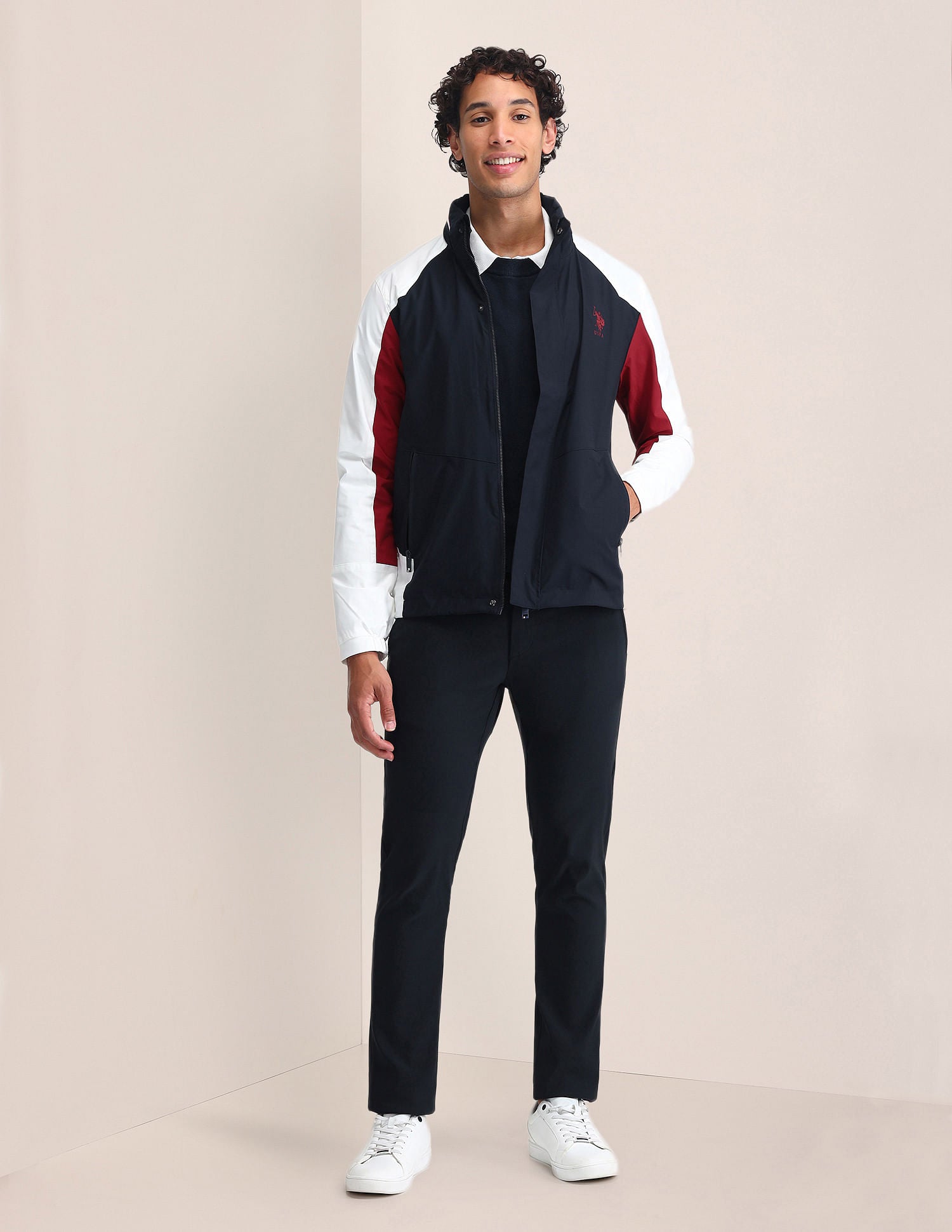 Colour Blocked Regular Fit Jacket Navy - U.S. POLO ASSN. | Large