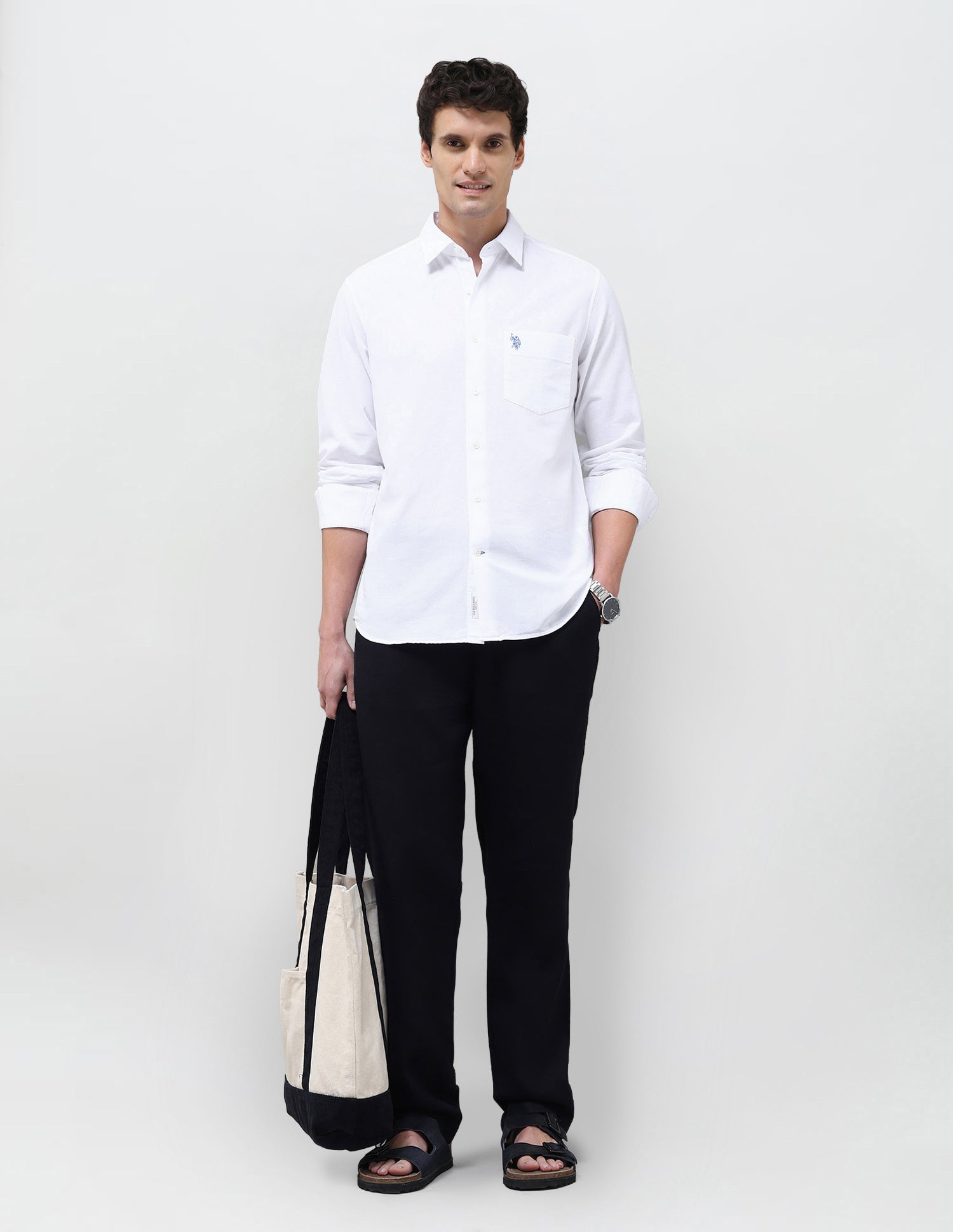 Solid Tailored Fit Shirt White - U.S. Polo Assn. India | Large