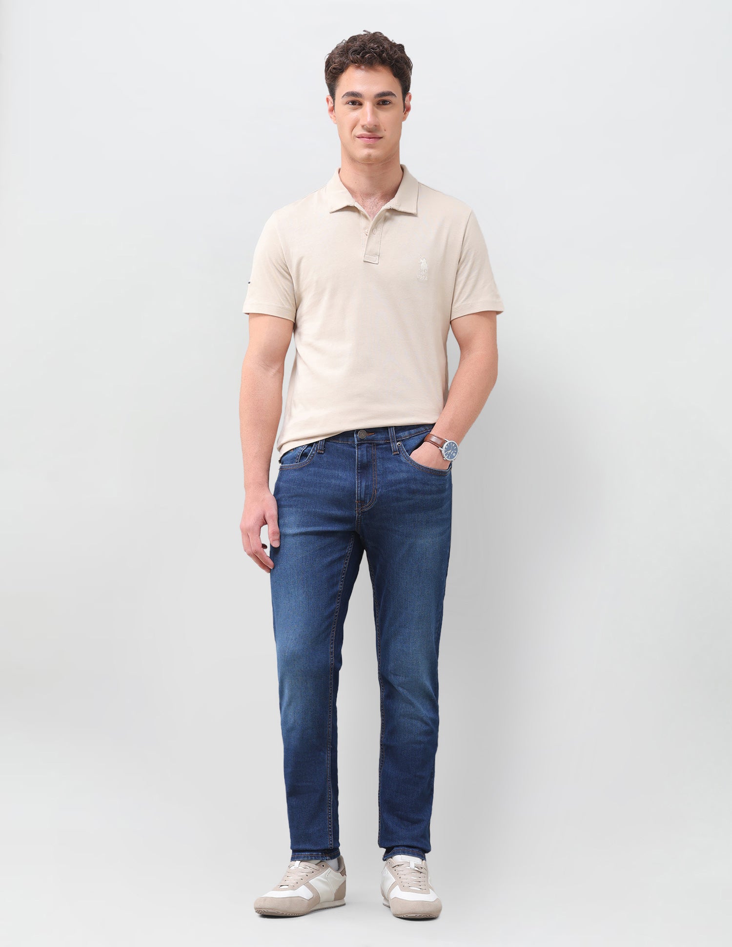 Brandon Slim-Tapered Fit Blue Jeans Indigo - U.S. Polo Assn. India | Large