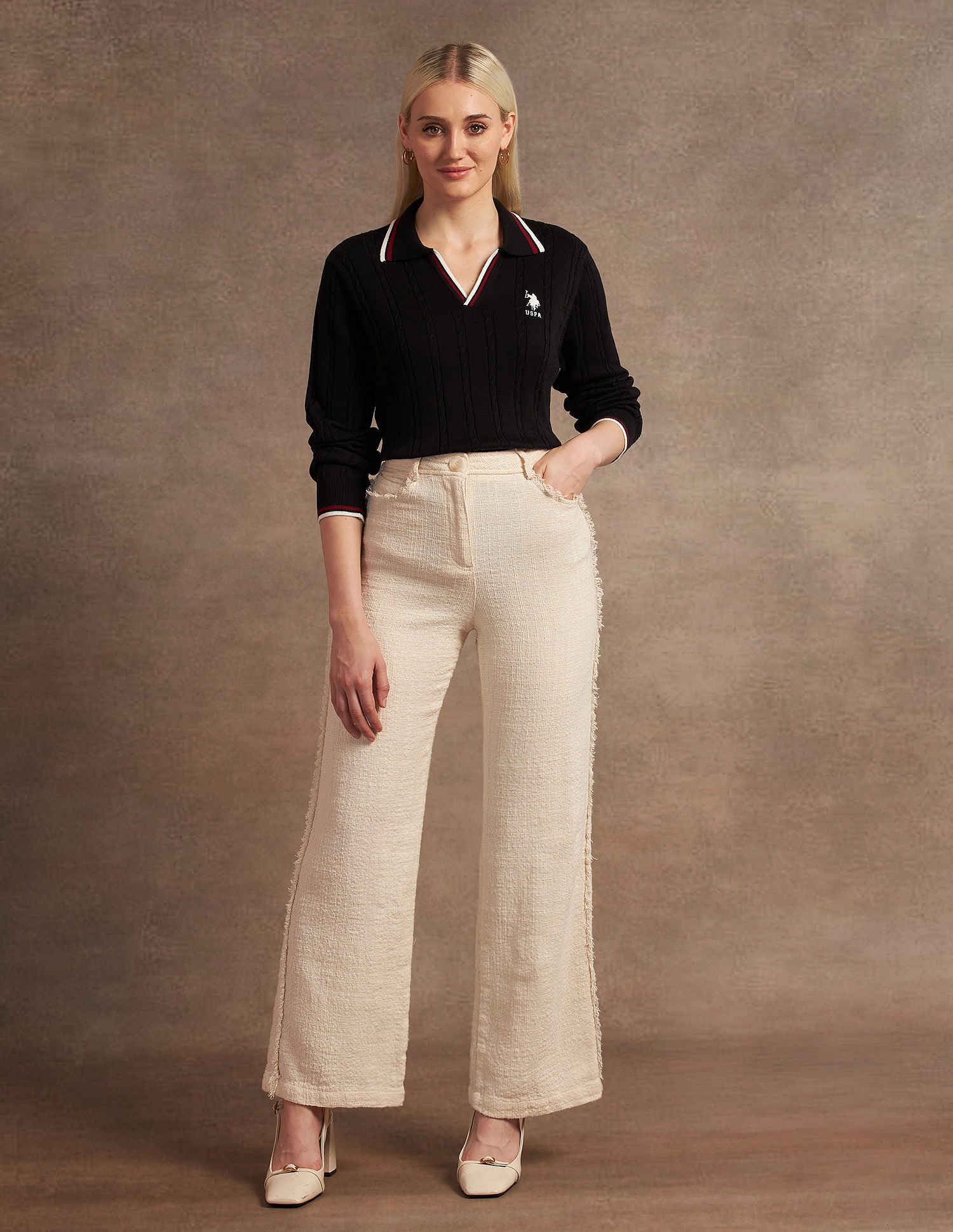 Regular Fit Cable Knit Sweater Black - U.S. POLO ASSN. | Large