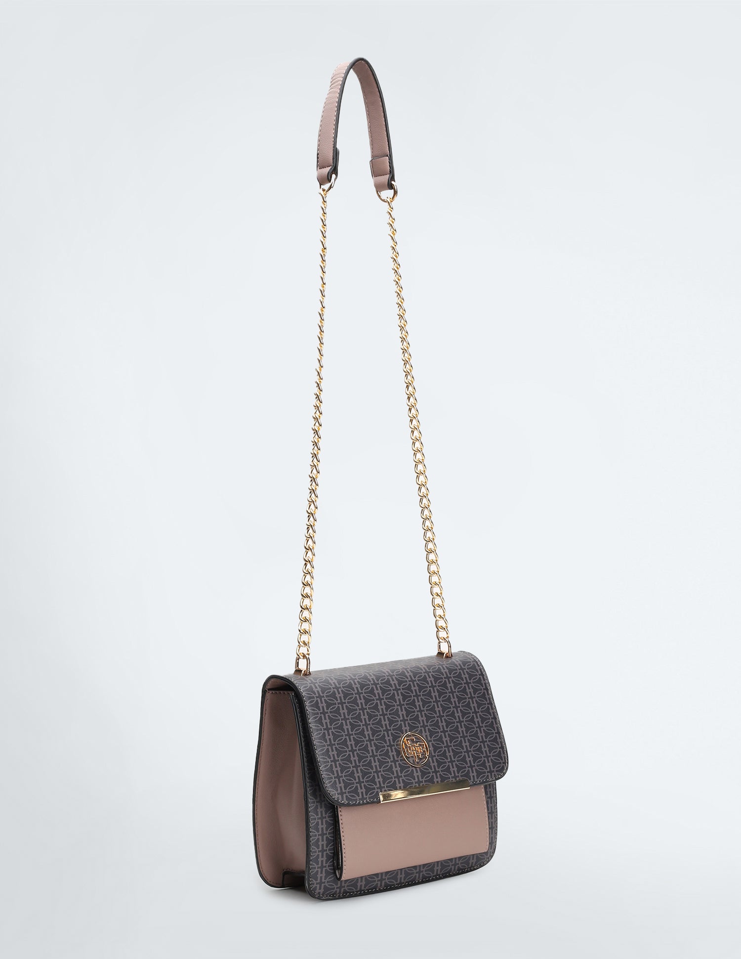 Snap Button Closure Monogram Sling Bag Grey - U.S. POLO ASSN. | Large