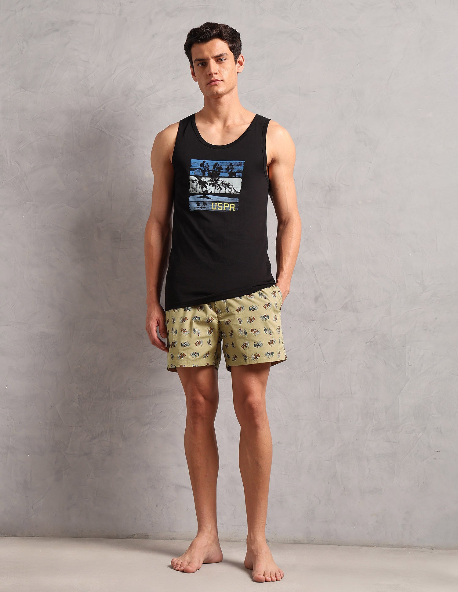 Pure Cotton Printed OEX11 Boxers - Pack Of 1 Beige - U.S. POLO ASSN. | Large