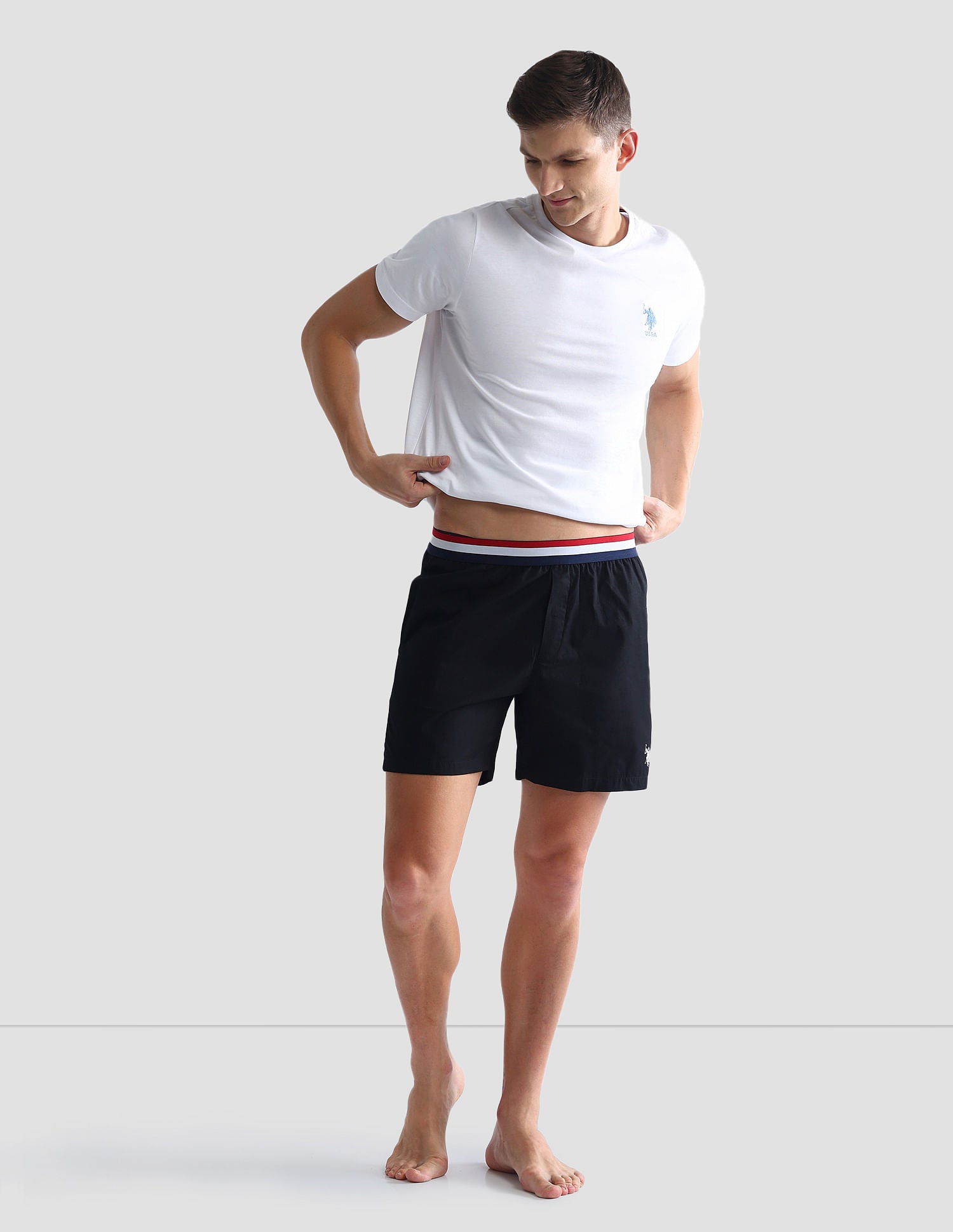 Mid Rise Pure Cotton Boxers IYBE-002-PL Black - U.S. POLO ASSN. | Large