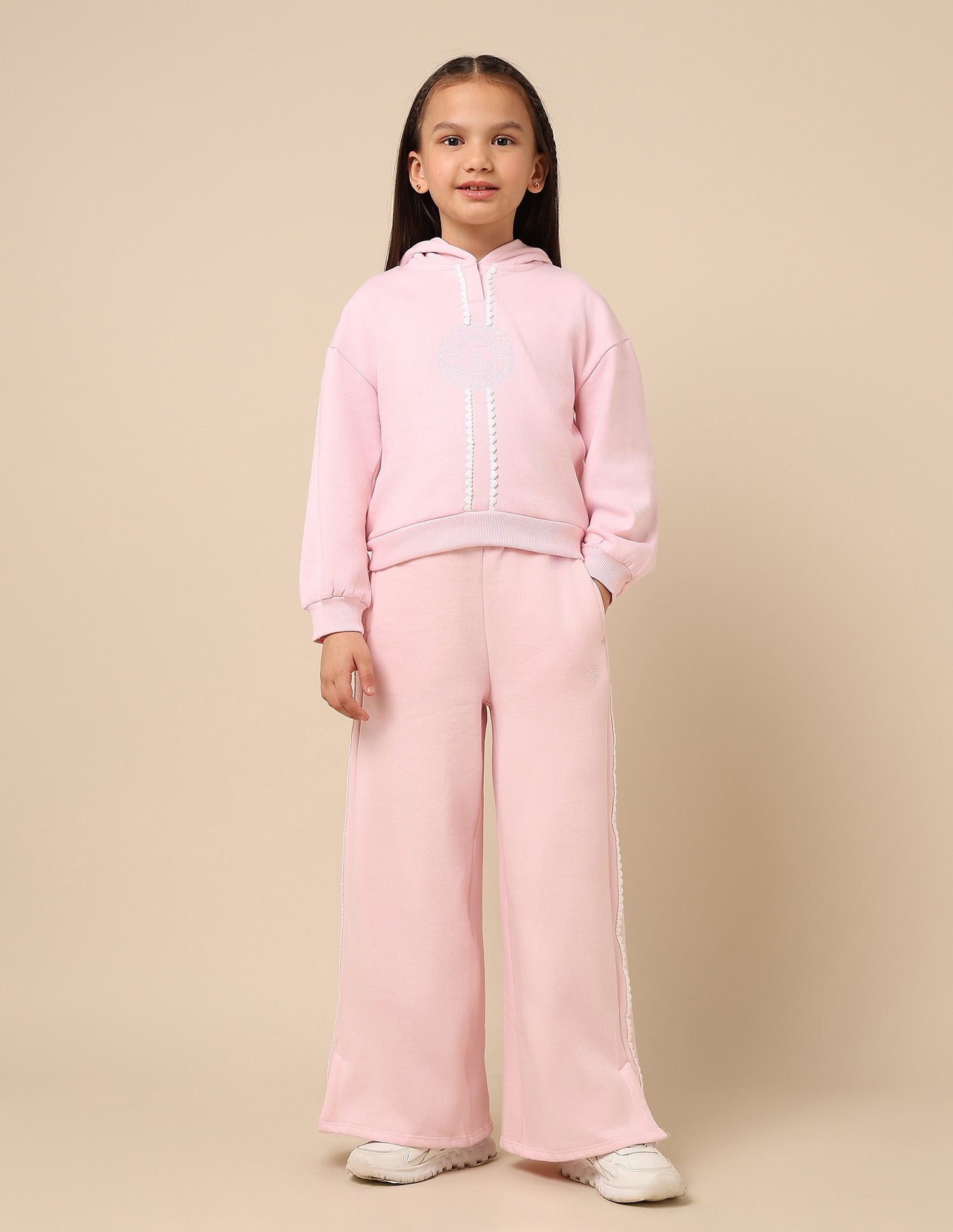 Girls Brand Embroidered Regular Fit Sweatshirt Light Pink - U.S. POLO ASSN. | Large