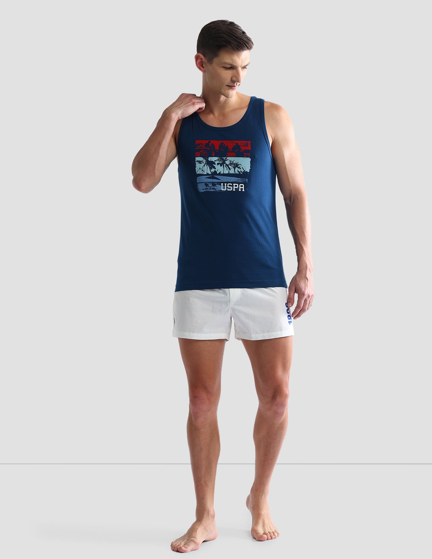 Graphic Print Cotton OEV02 Vest - Pack Of 1 Navy - U.S. POLO ASSN. | Large