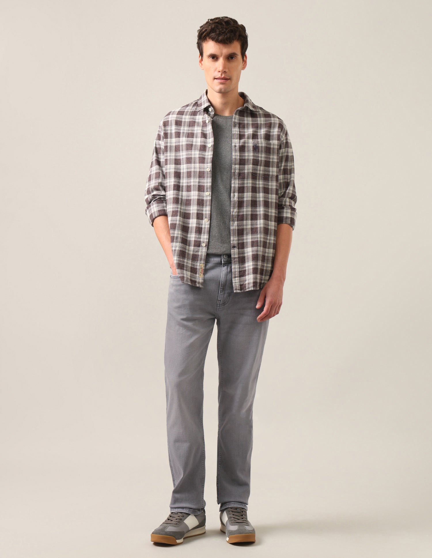 Harold Slim Straight Fit Grey Jeans Grey - U.S. Polo Assn. India | Large