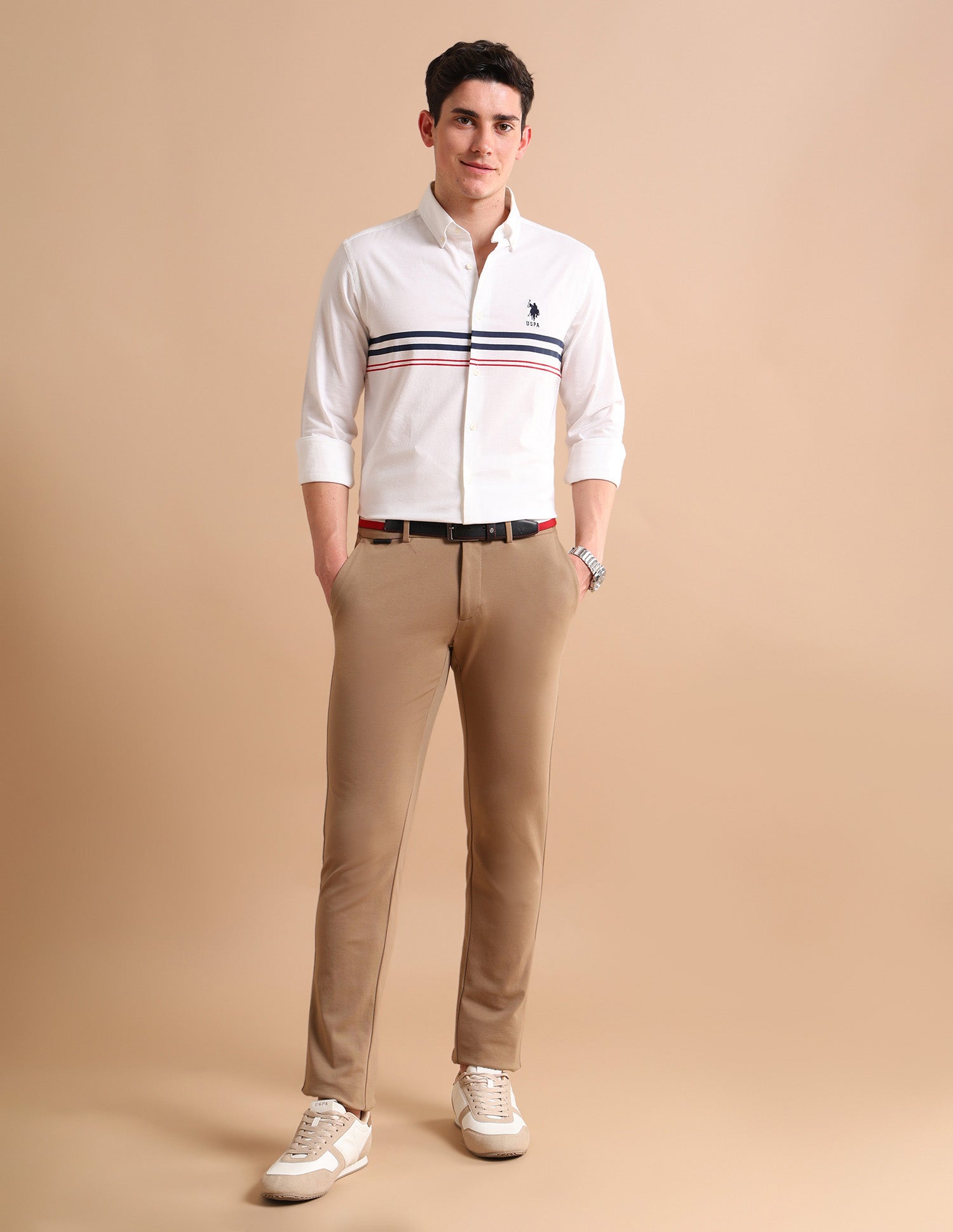 Engineered Oxford Shirt White - U.S. POLO ASSN. | Large