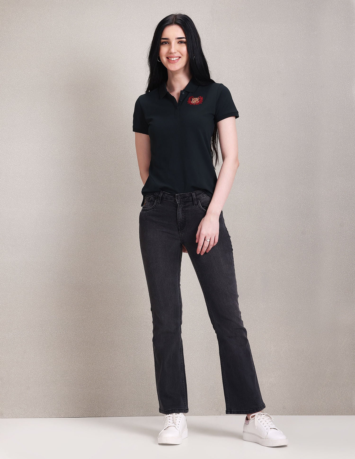 Brand Embroidered Pique Polo Shirt Dark Green - U.S. POLO ASSN. | Large