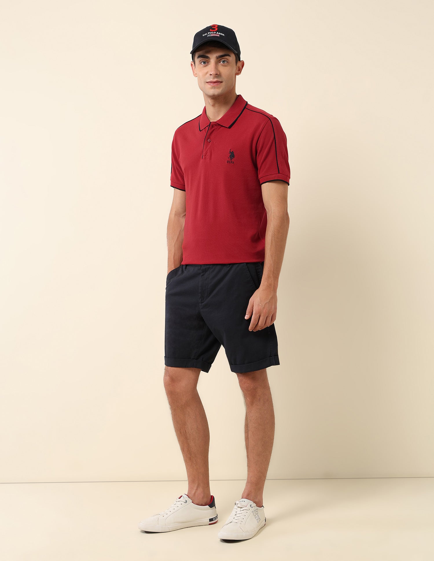 Solid Slim Fit Polo Shirt Dark Red - U.S. Polo Assn. India | Large