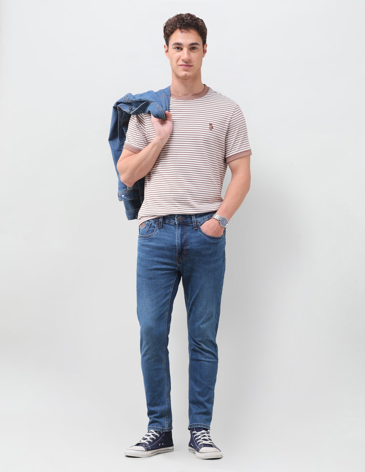 Cole Comfort Cropped Fit Blue Jeans Indigo - U.S. Polo Assn. India | Large