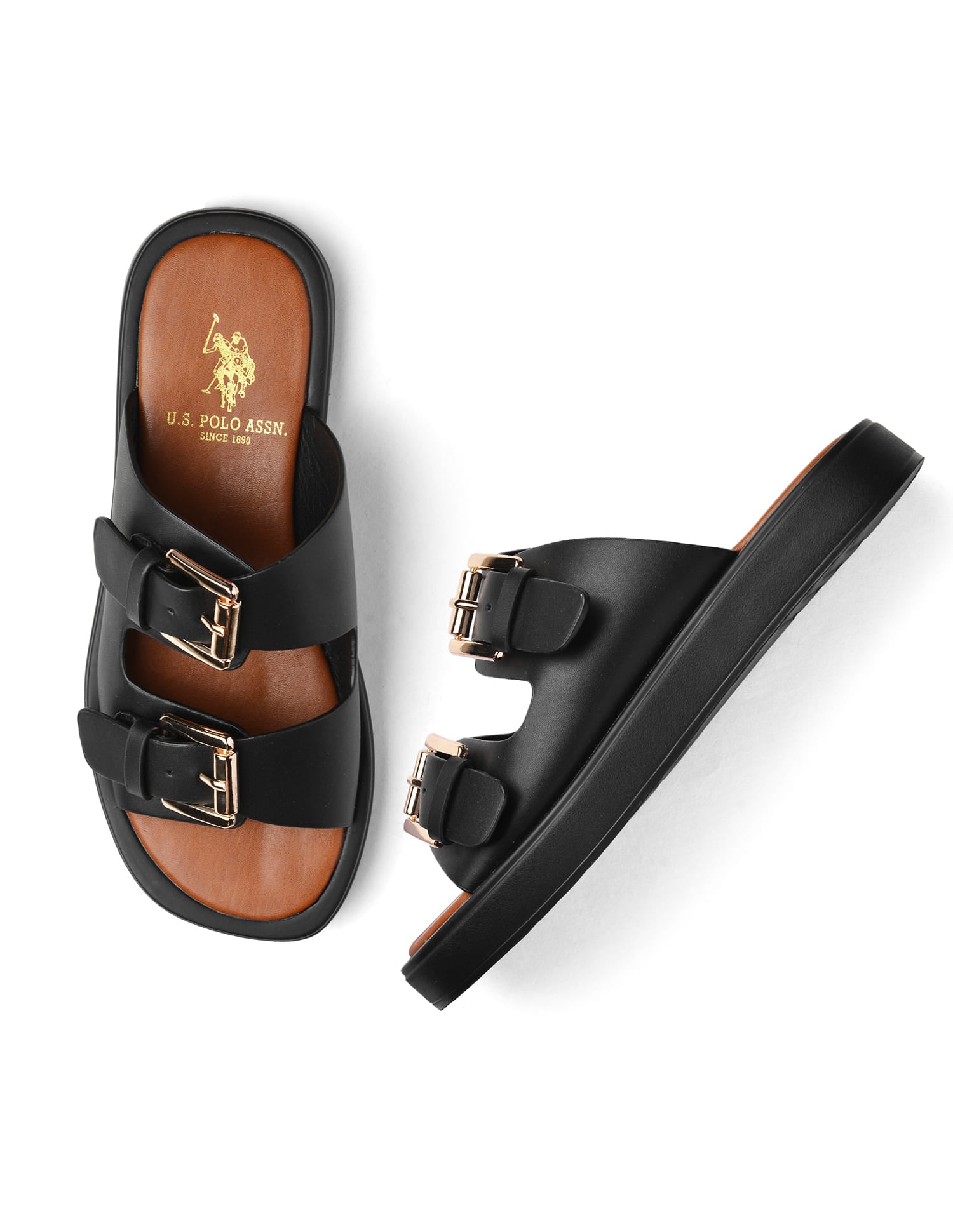 Textured Alandra Slipper Black - U.S. Polo Assn. India | Large
