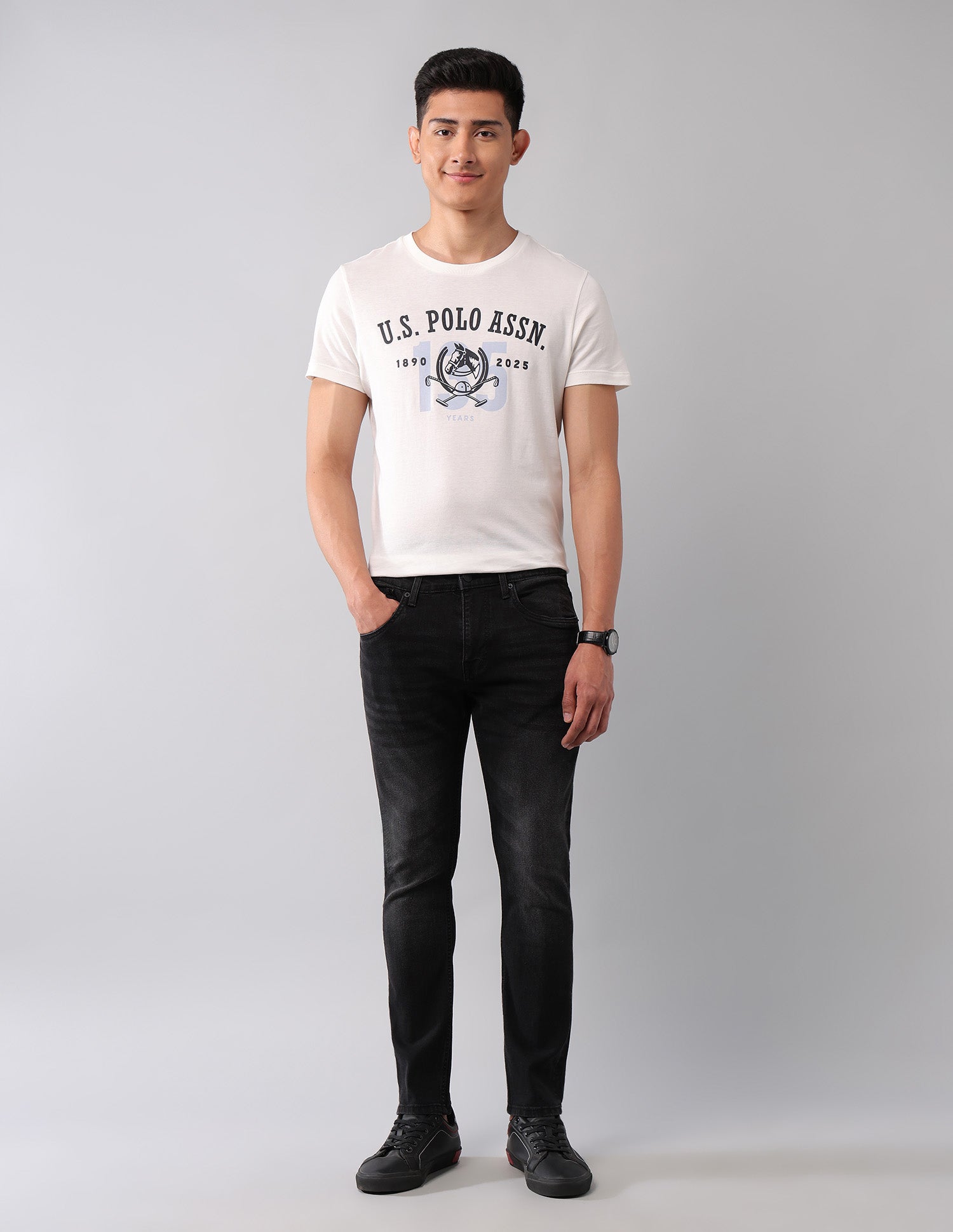 Henry Tapered Fit Black Jeans Black - U.S. Polo Assn. India | Large