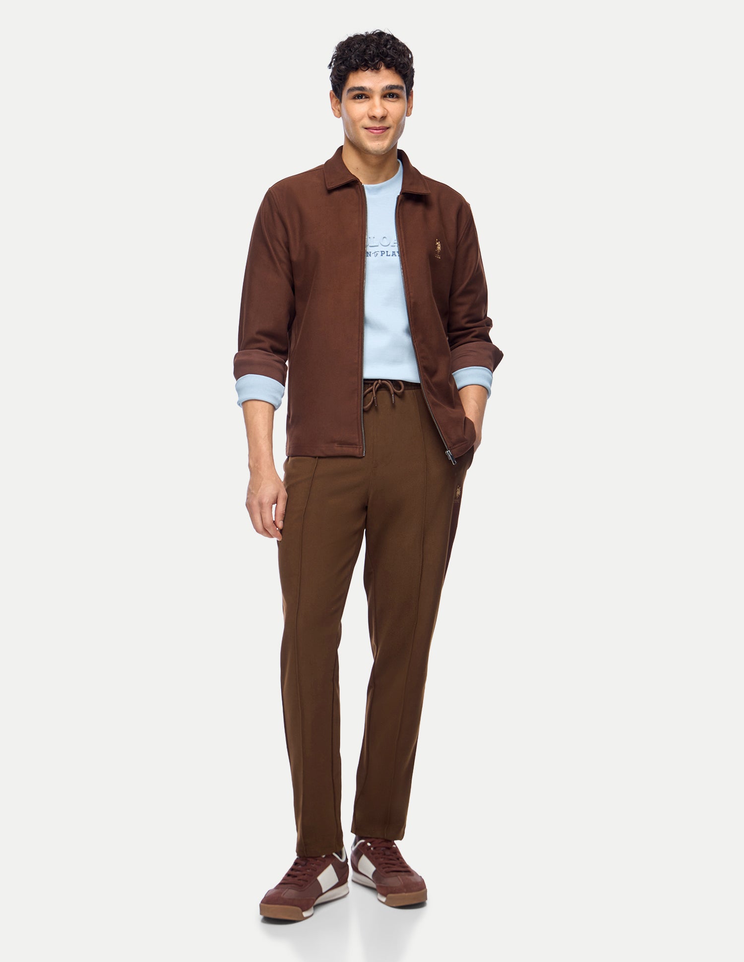 Mid Rise Regular Fit Track Pants Dark Brown - U.S. Polo Assn. India | Large