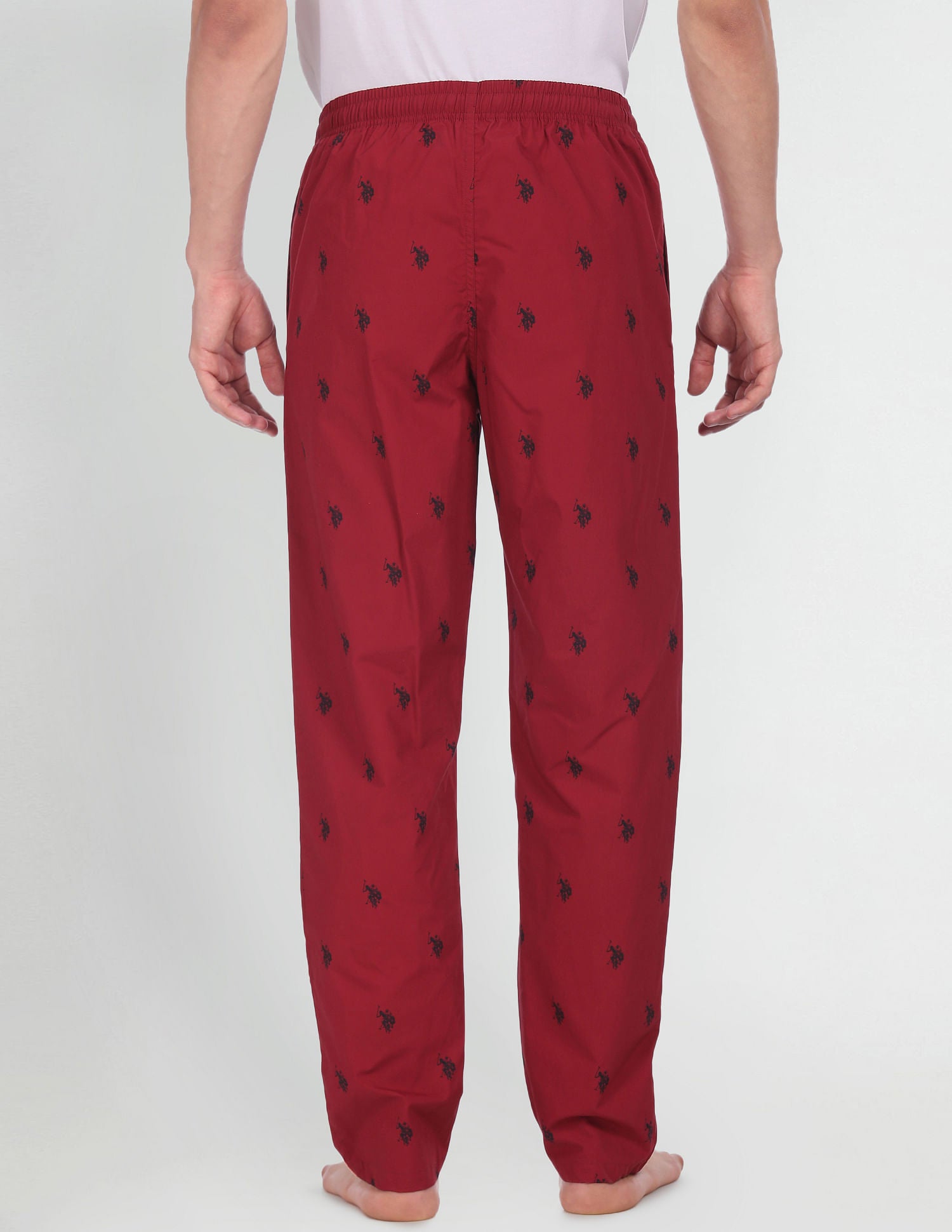 Signature Logo Print Cotton Lounge Pants - Pack Of 1 Maroon - U.S. POLO ASSN. | Large