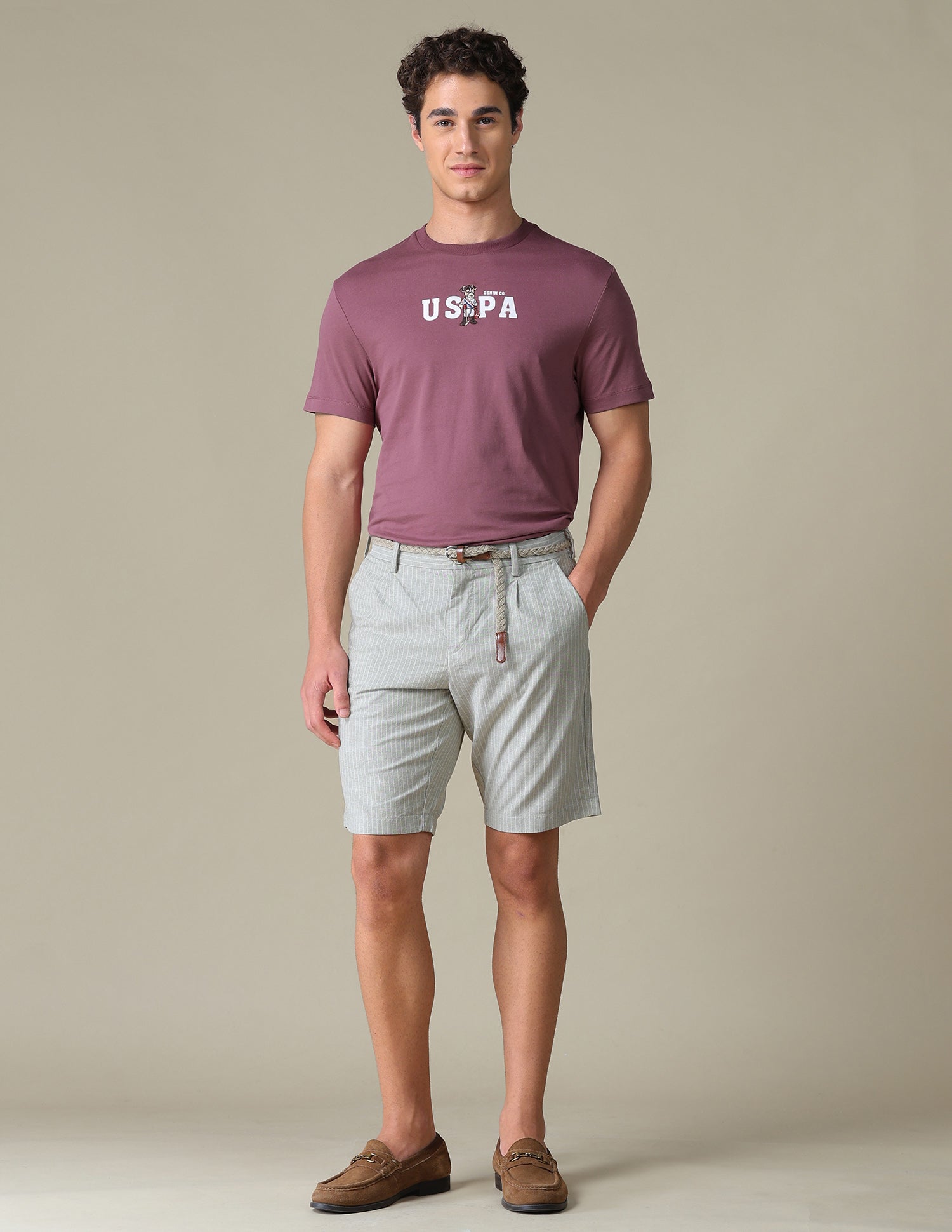 Graphic Printed Slim Fit T-Shirt Pink - U.S. Polo Assn. India | Large