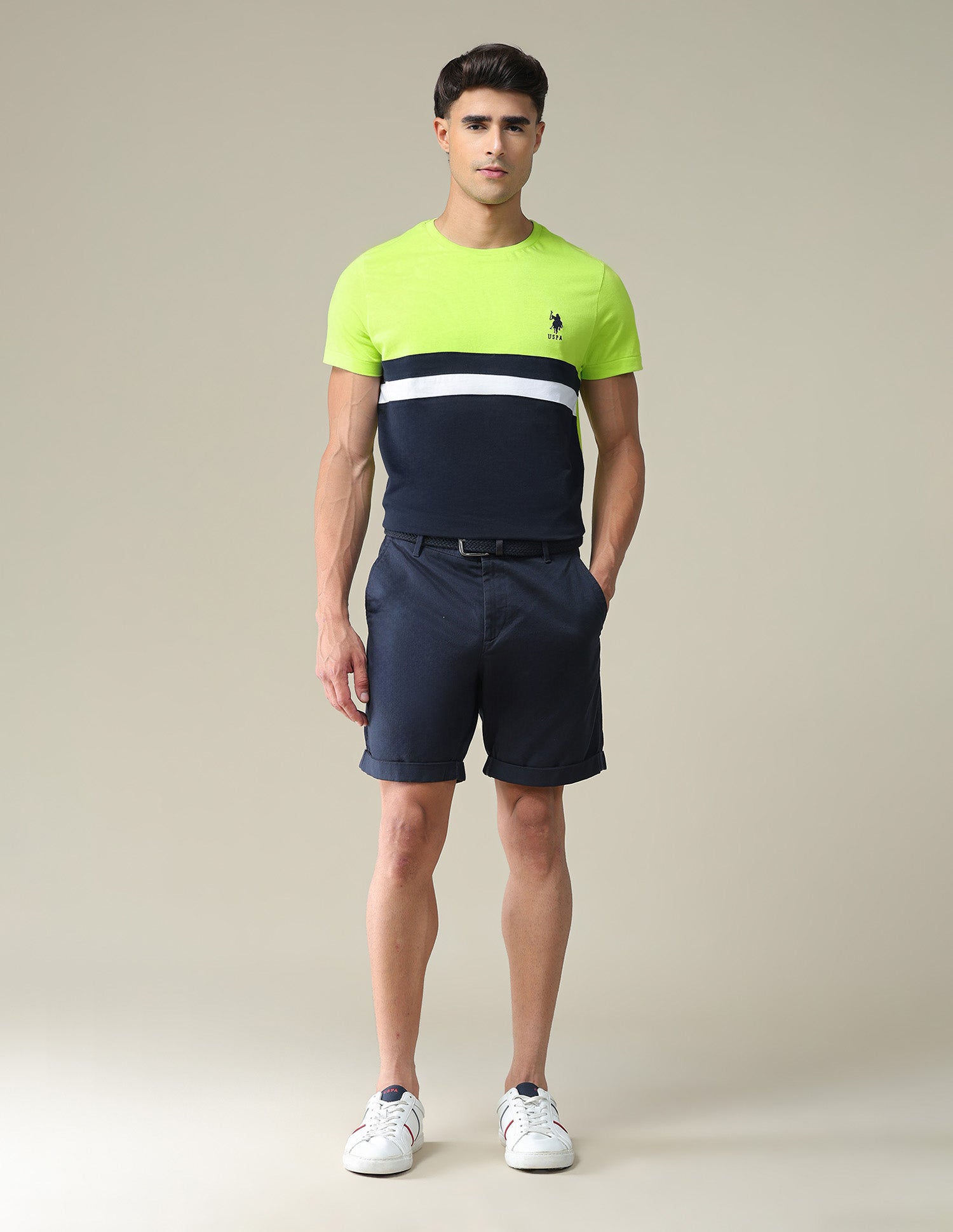 Colour Block Slim Fit T-Shirt Green - U.S. POLO ASSN. | Large