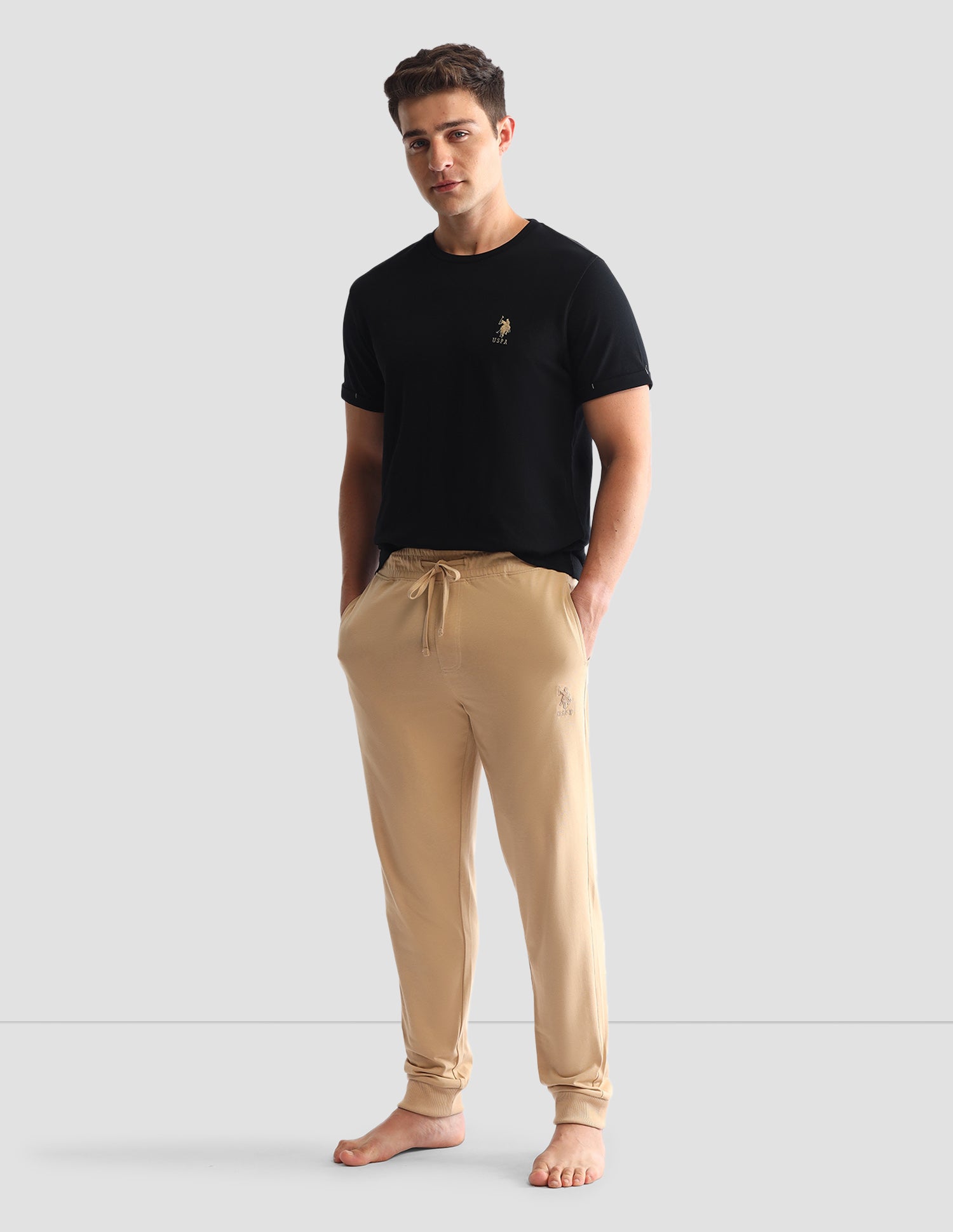 Solid Round Neck Loungewear T-Shirt Little Boy Blue - U.S. POLO ASSN. | Large