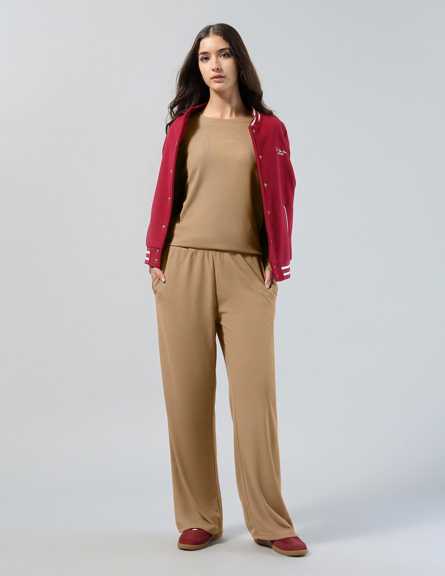 Textured Relaxed Fit T-Shirt Brown - U.S. POLO ASSN. | Large