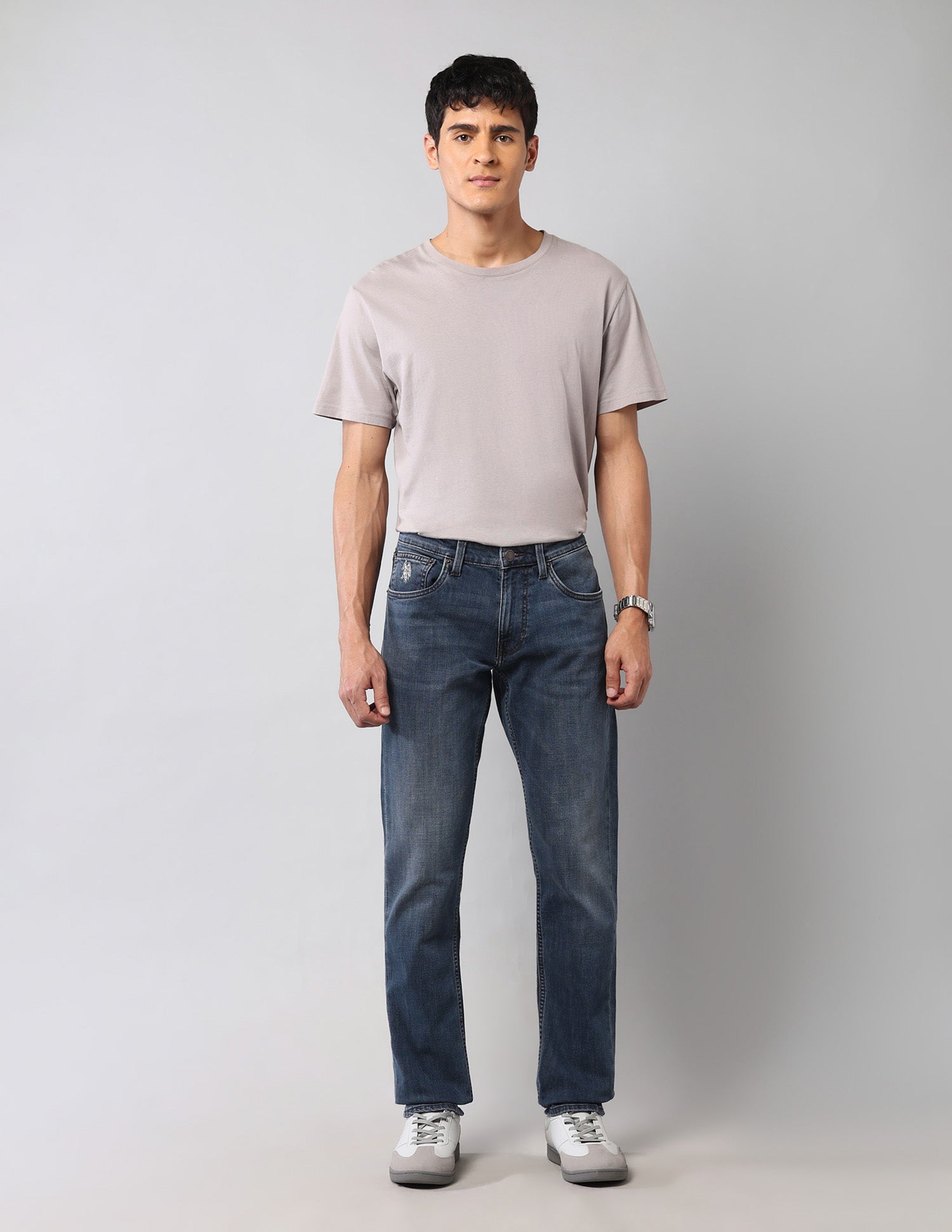 Brandon Slim Tapered Fit Blue Vintage Jeans Medium Wash - U.S. Polo Assn. India | Large