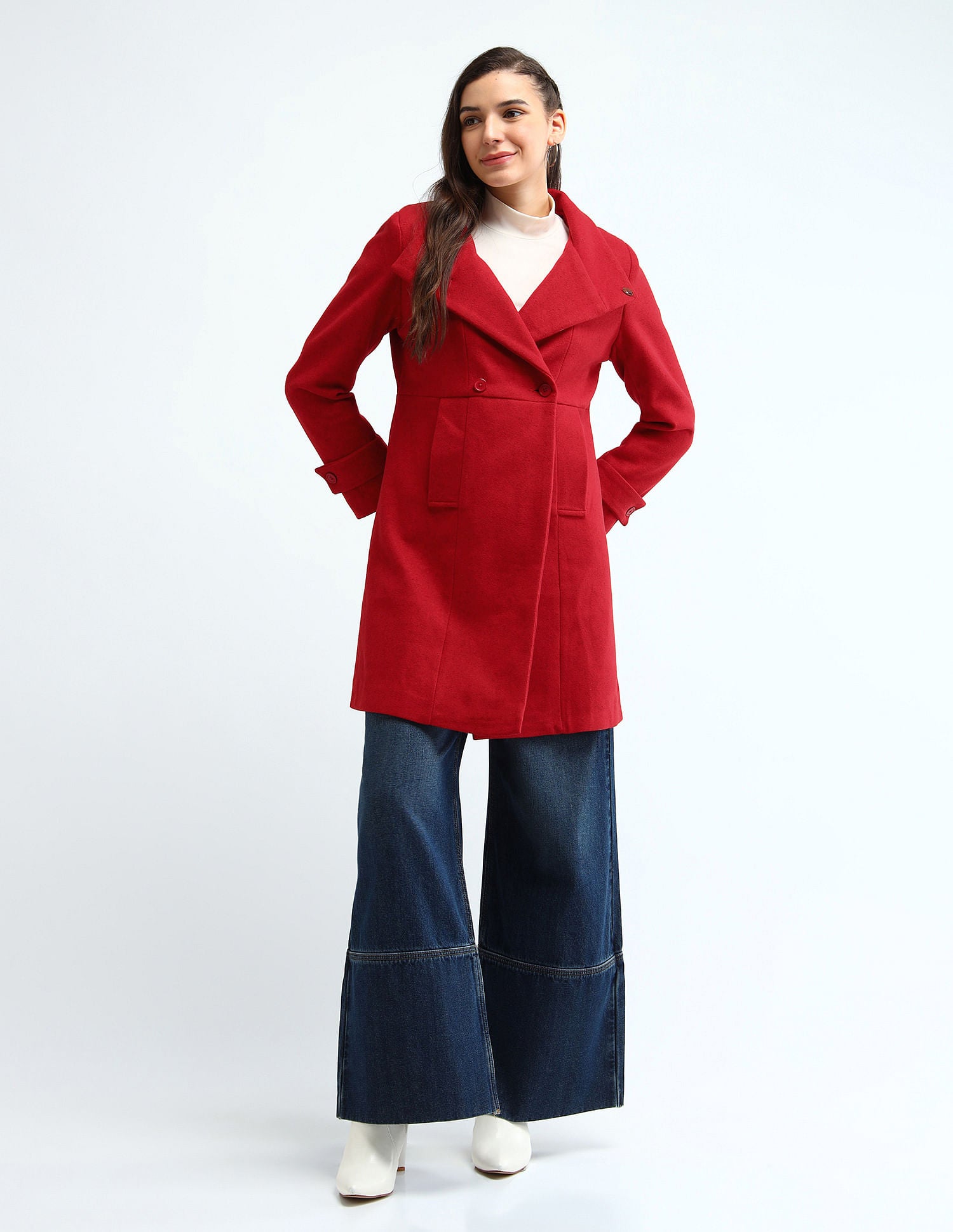 High Neck Felt Jacket Red - U.S. POLO ASSN. | Large