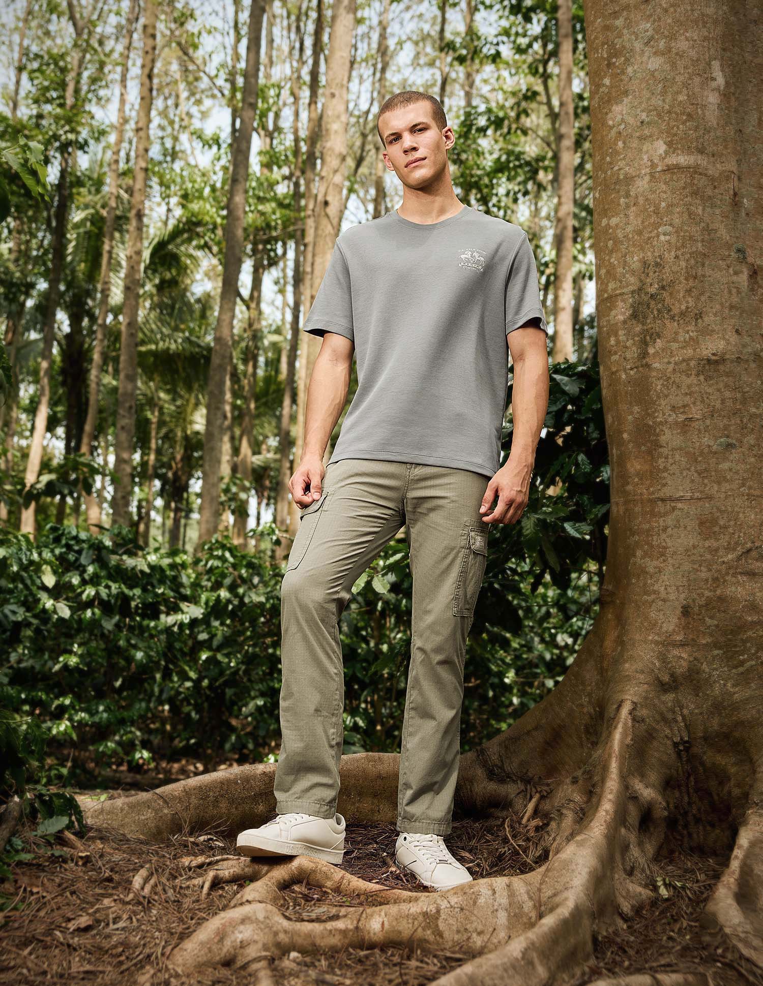 Relaxed Fit Pure Cotton T-Shirt Light Grey - U.S. Polo Assn. India | Large