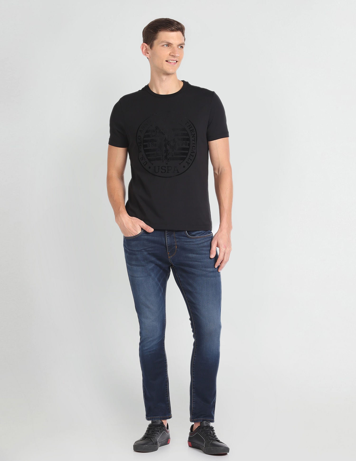 Henry Cropped Regular Fit Blue Jeans Blue - U.S. POLO ASSN. | Large