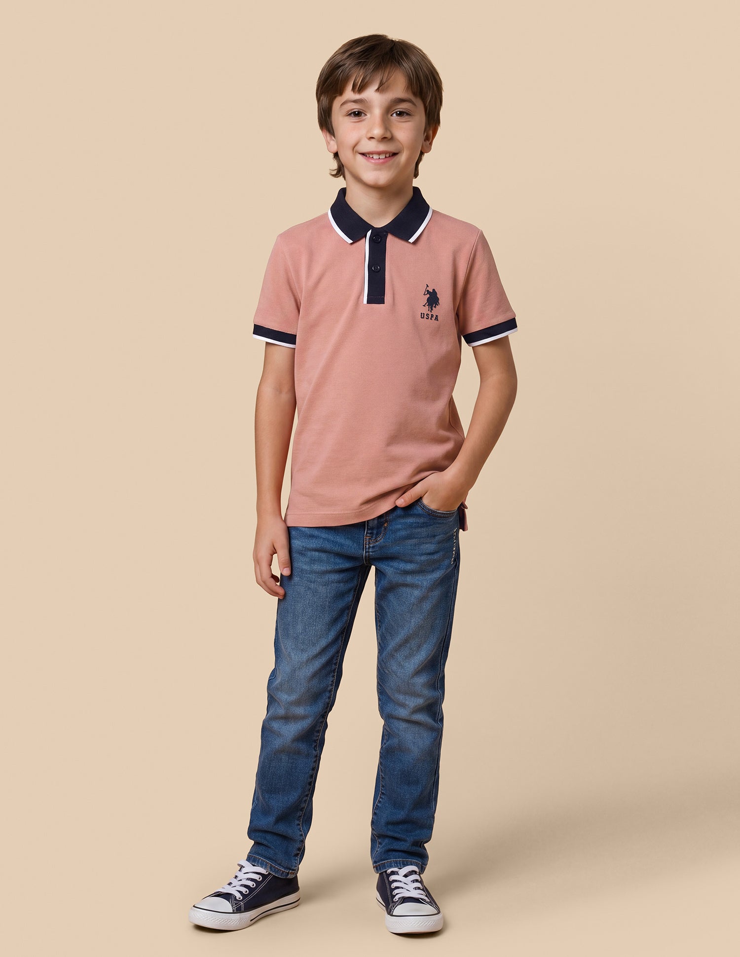Solid Regular Fit Polo Shirt Dark Pink - U.S. Polo Assn. India | Large