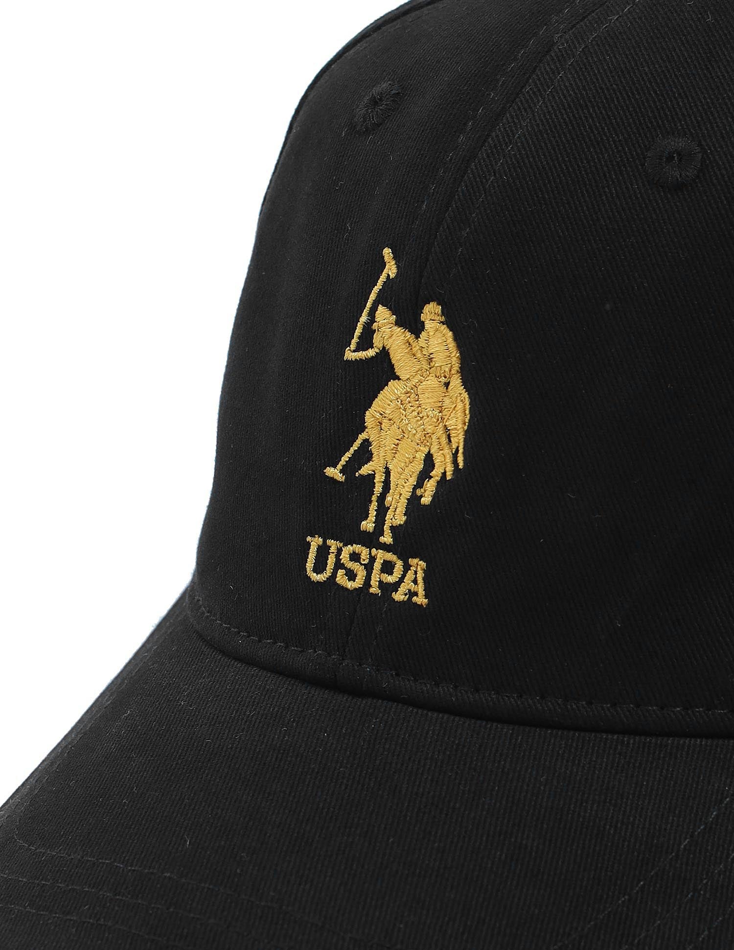 Boys Contrast Logo Cotton Cap Black - U.S. POLO ASSN. | Large