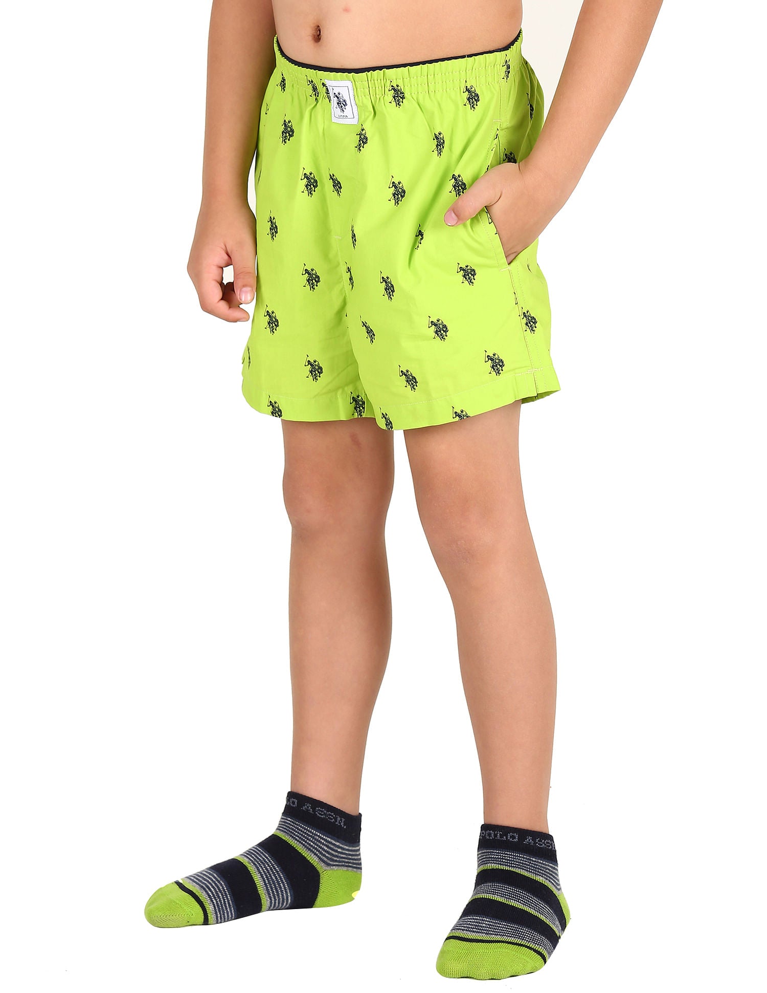Pure Cotton Printed IKXA Boxers - Pack Of 1 Lime Green - U.S. POLO ASSN. | Large