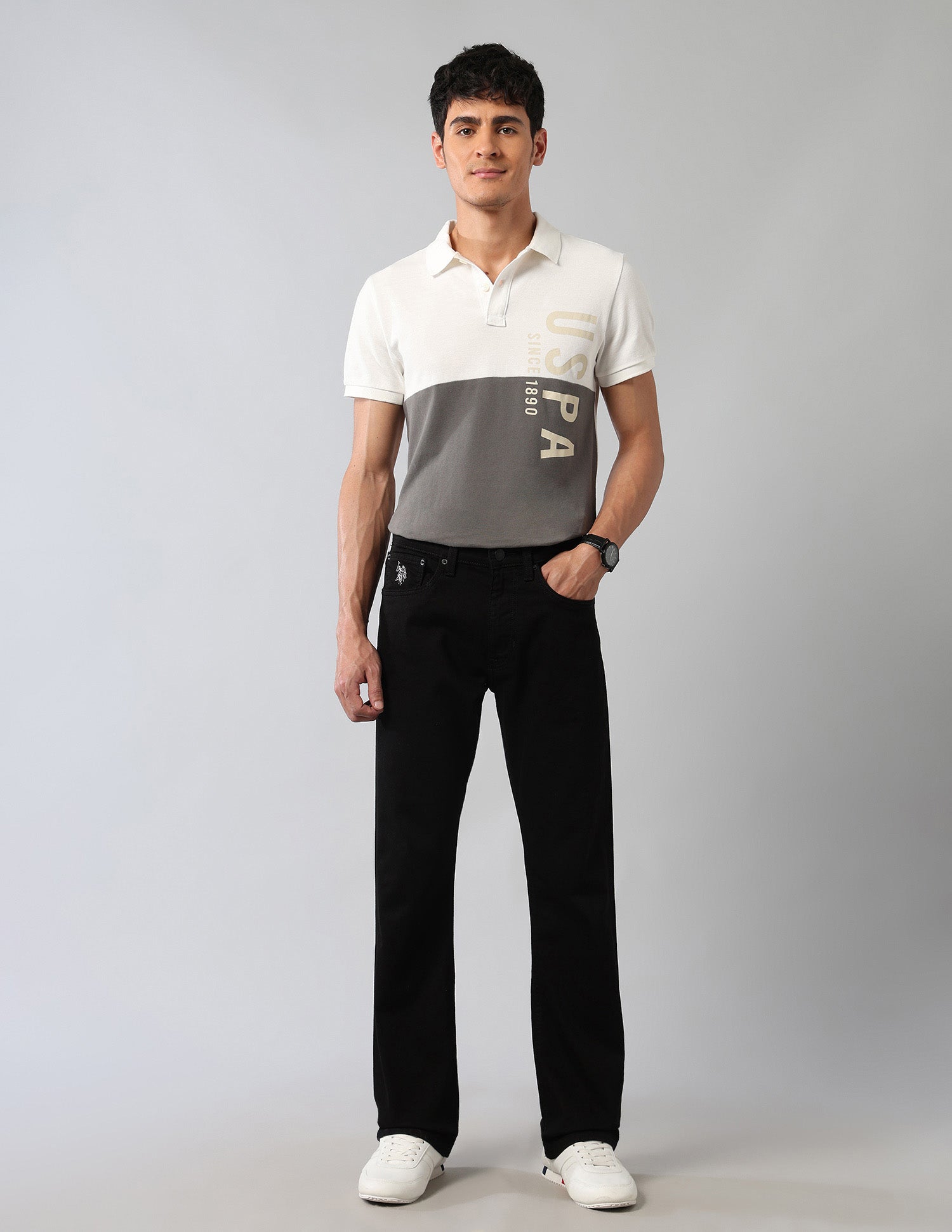 Connor Bootcut Fit Black Jeans Black - U.S. Polo Assn. India | Large