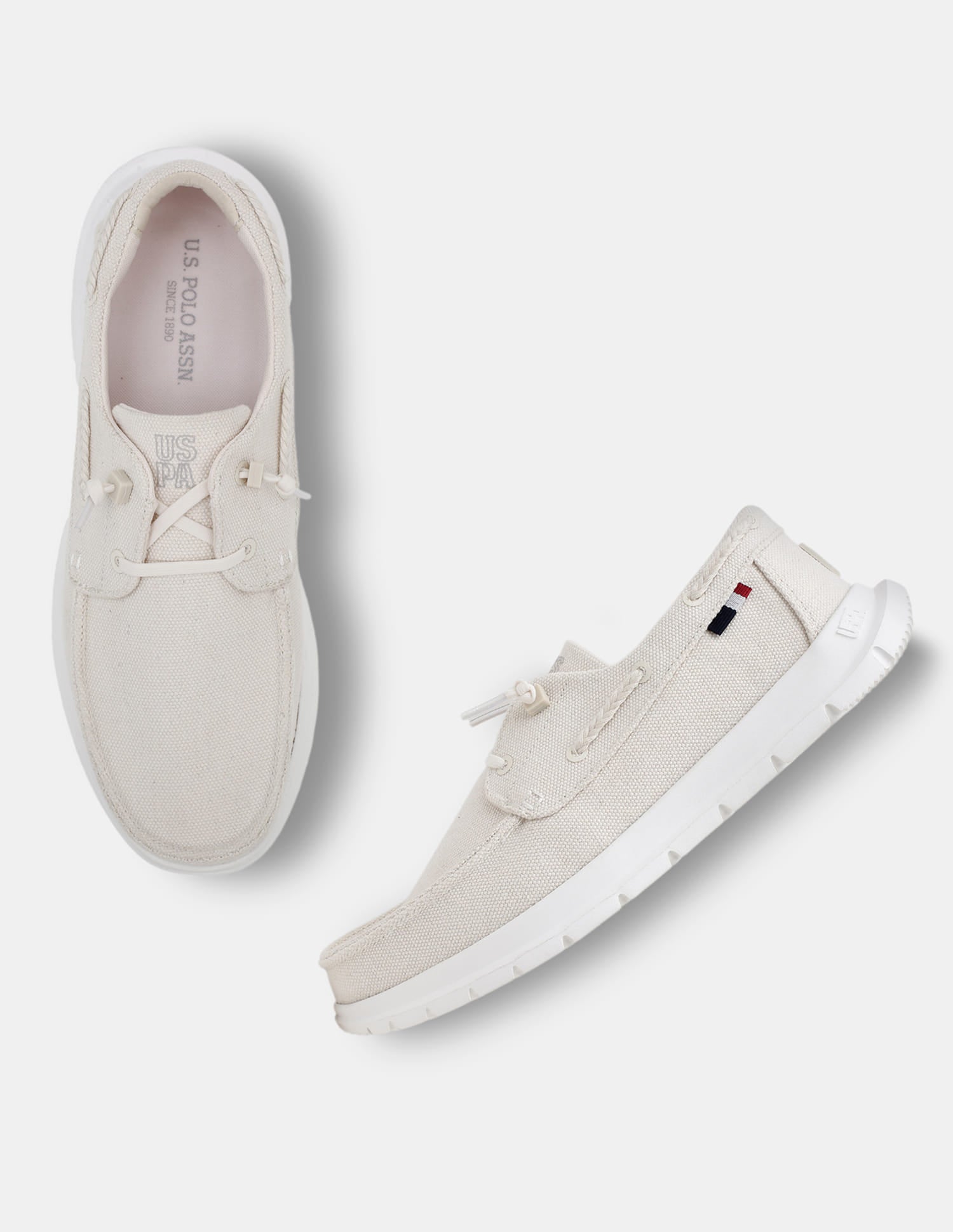 Round Toe Slip Ons Ashton Sneakers Beige - U.S. Polo Assn. India | Large