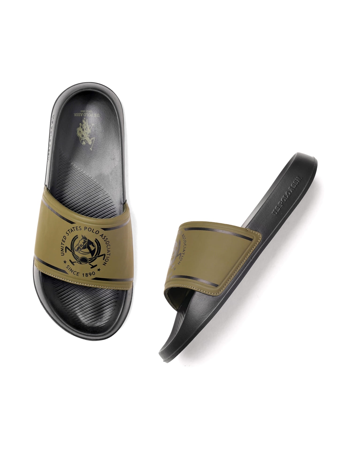 Men Zane 5.0 Open Toe Flat Sandals Green - U.S. Polo Assn. India | Large