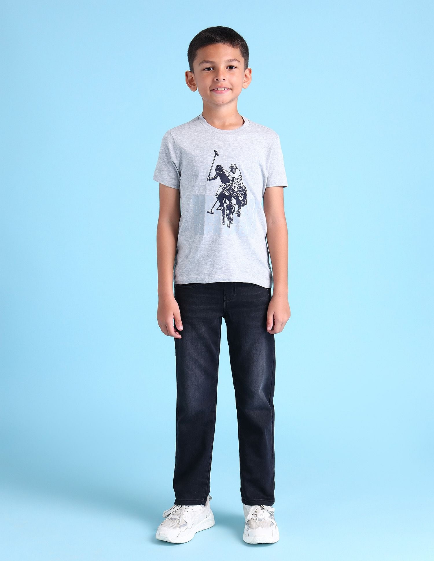 Boys Brand Printed T-Shirt Light Grey - U.S. POLO ASSN. | Large