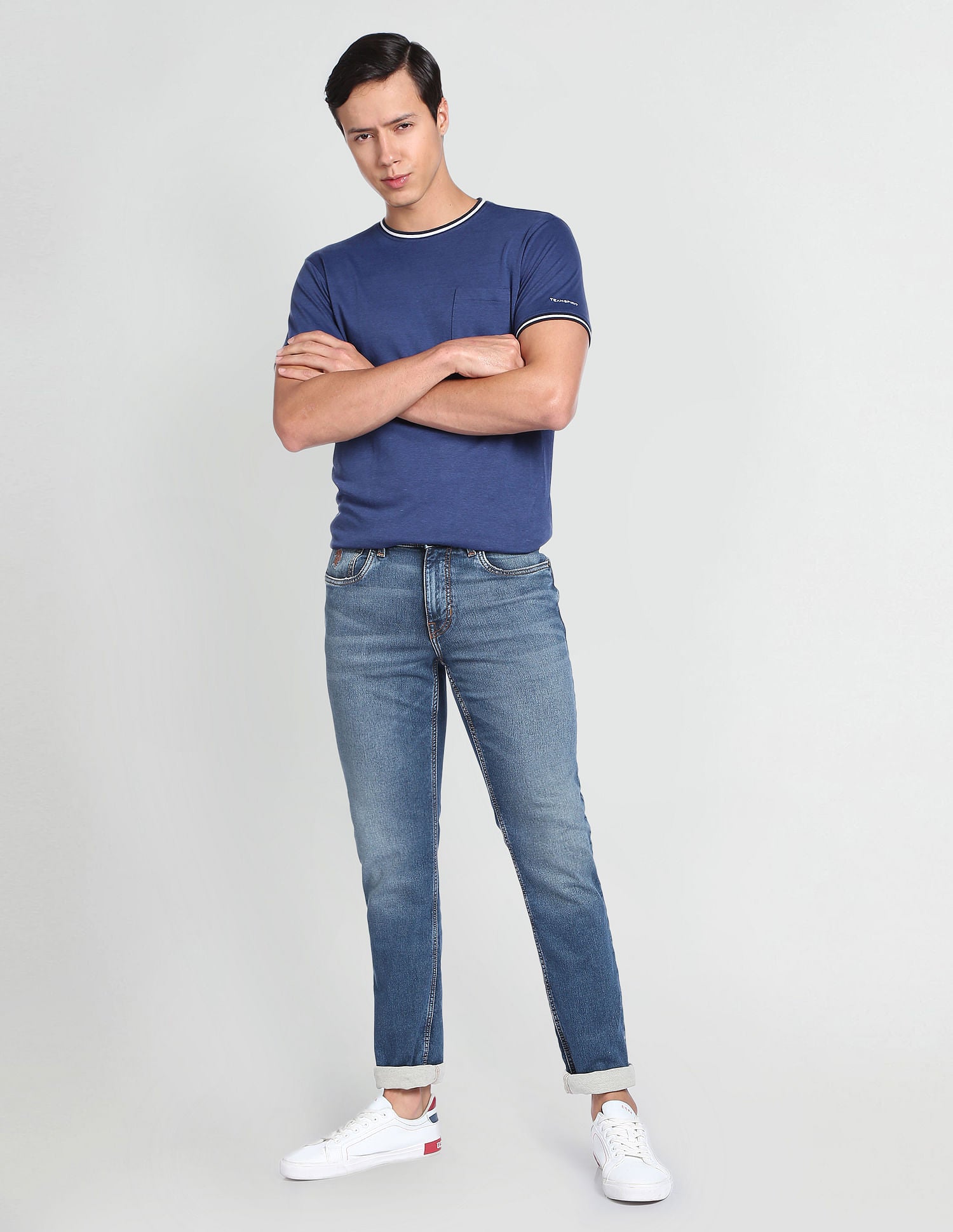 Brandon Slim Tapered Super Soft Jeans Blue - U.S. Polo Assn. India | Large