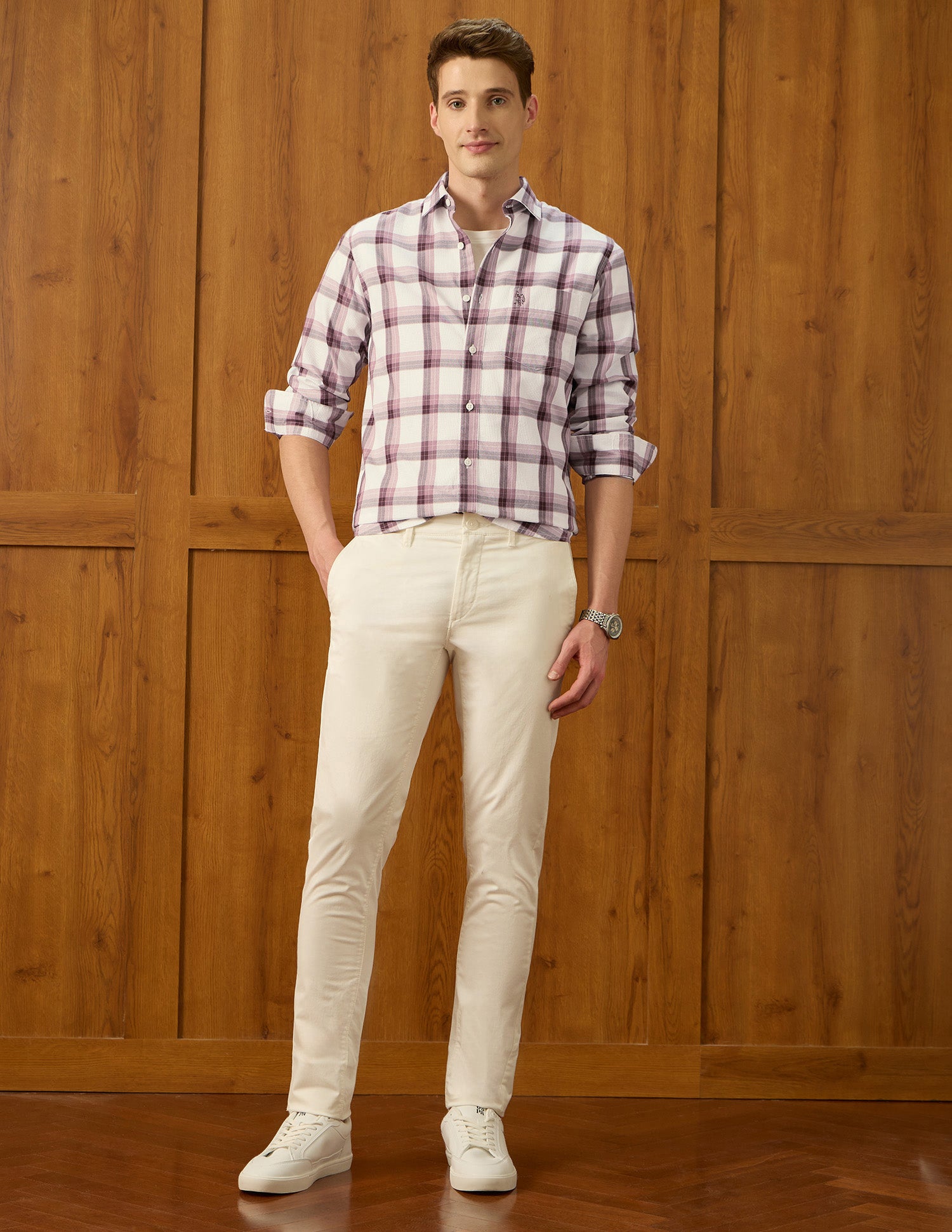 Equestrian Sports @ Elevnado Tartan Checked Shirt Maroon - U.S. Polo Assn. India | Large