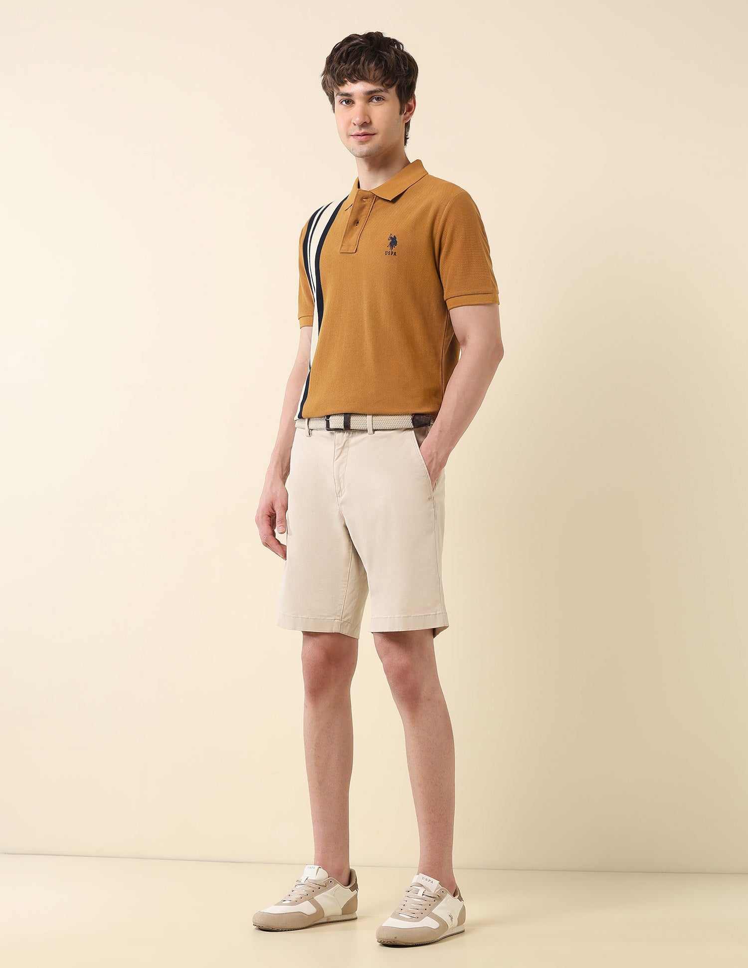 Colourblocked Classic Polo Shirt Brown - U.S. POLO ASSN. | Large