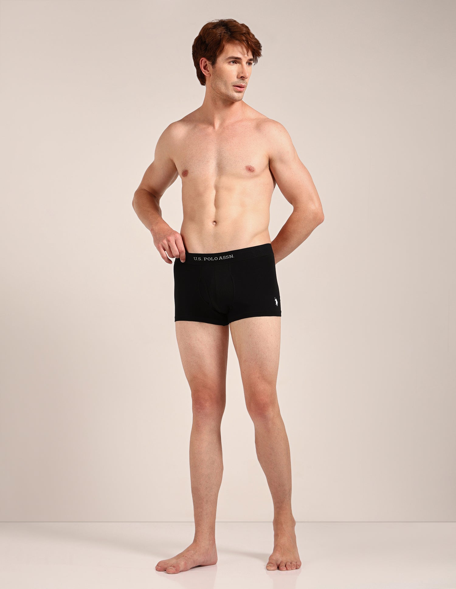 Cotton Stretch Antimicrobial OET21 Trunk - Pack Of 2 Black/Stromy Weather - U.S. Polo Assn. India | Large