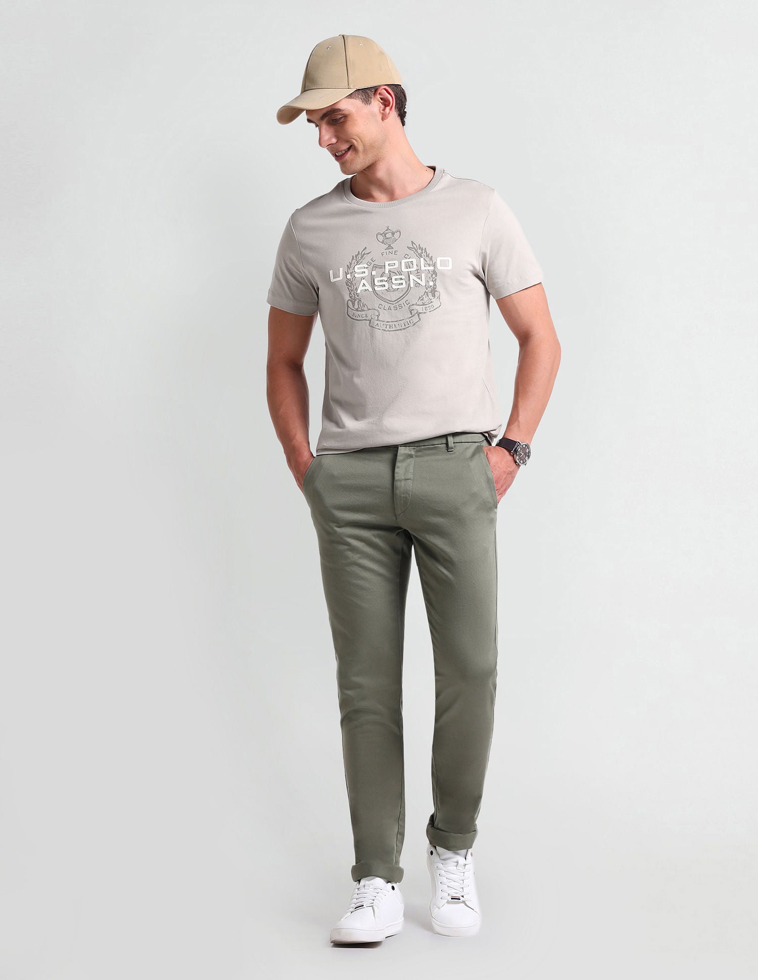 Muscle Fit Brand Print T-Shirt Grey - U.S. POLO ASSN. | Large