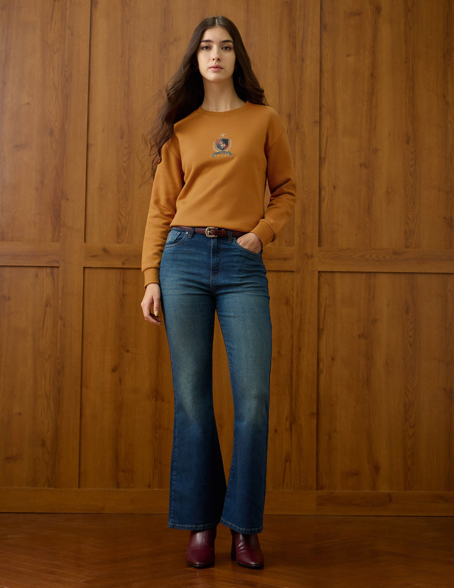 Relaxed Fit Brand Printed Sweatshirt Orange - U.S. POLO ASSN. | Large