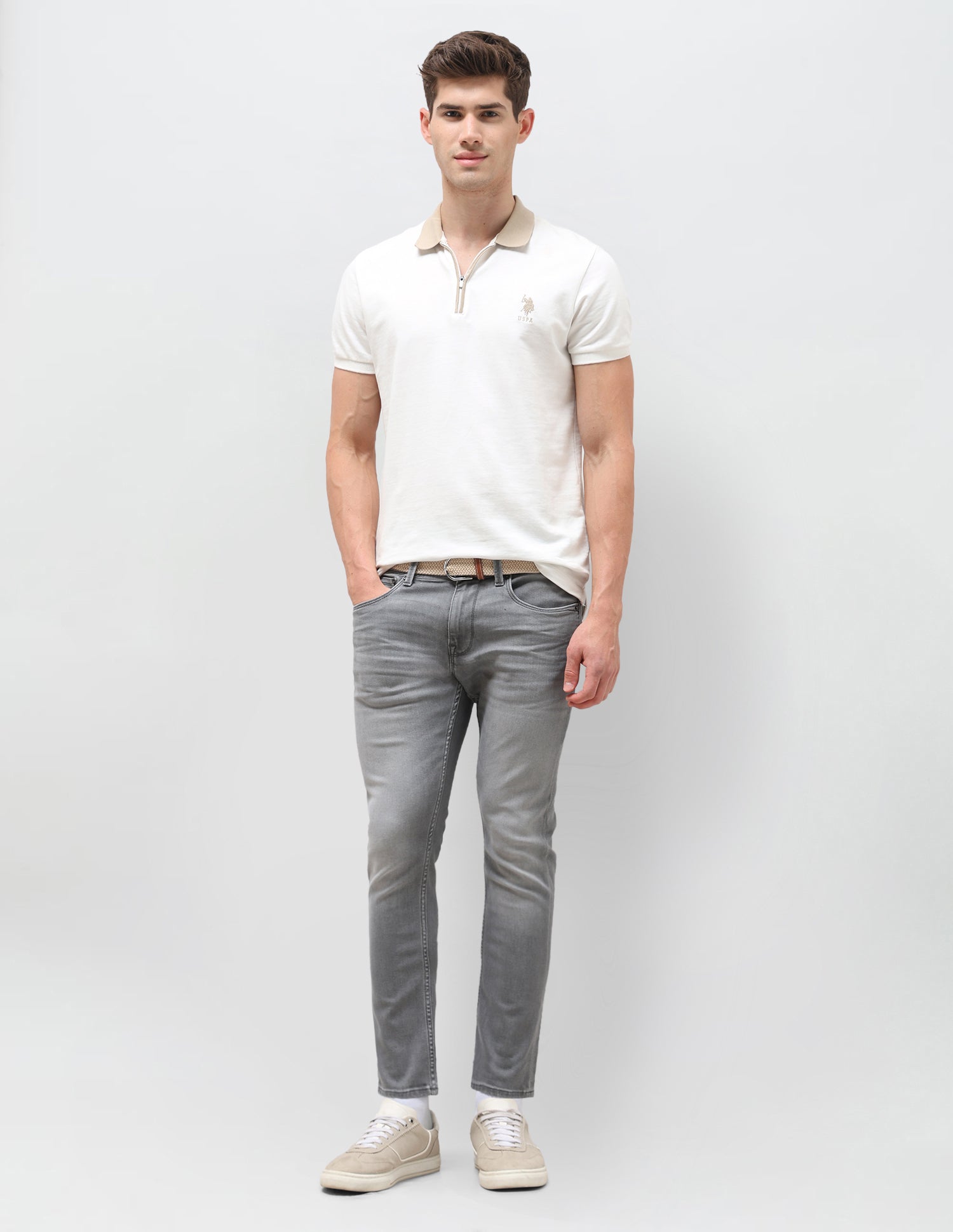 Henry Tapered Fit Grey Jeans Washed Grey - U.S. Polo Assn. India | Large
