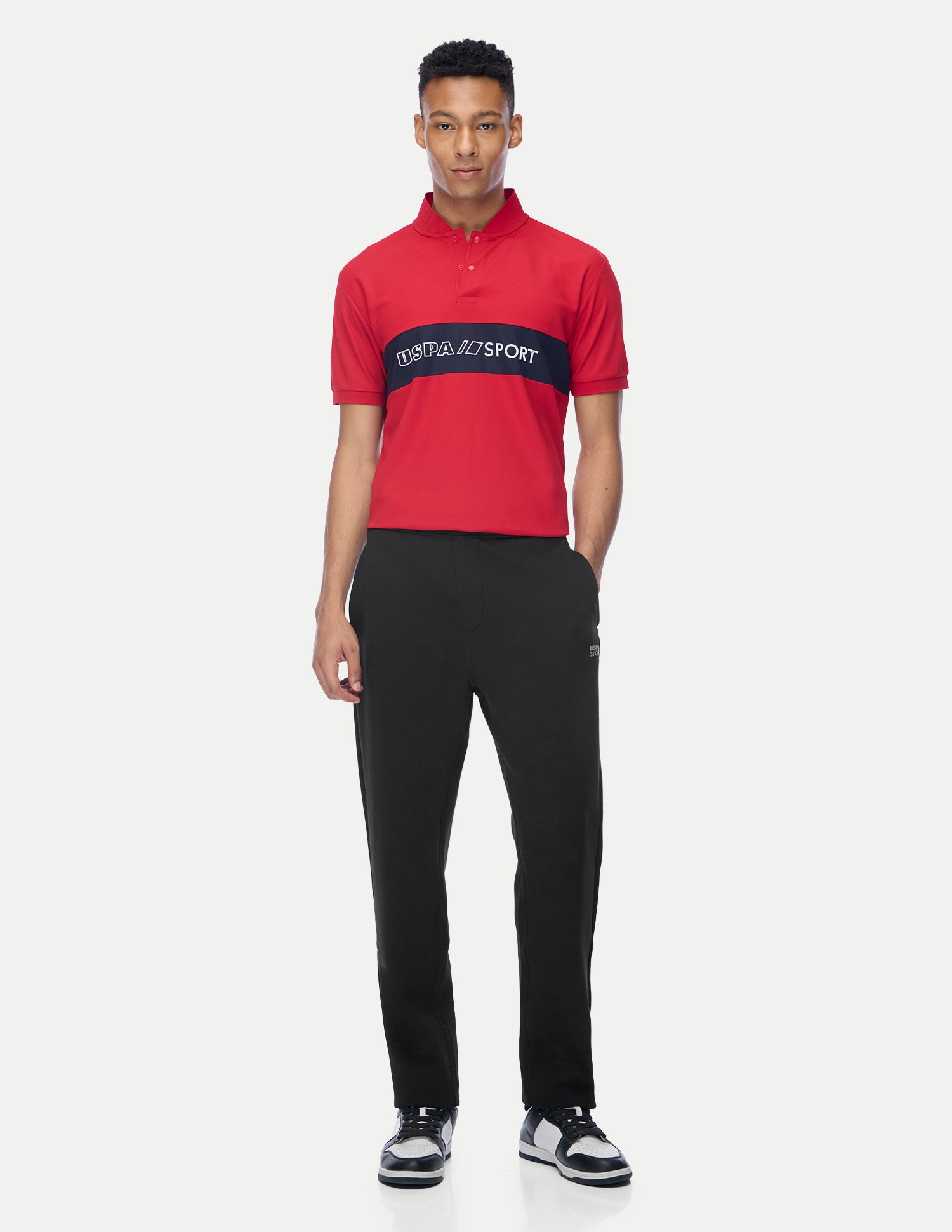 Mid Rise Regular Fit Active Track Pants Black - U.S. Polo Assn. India | Large