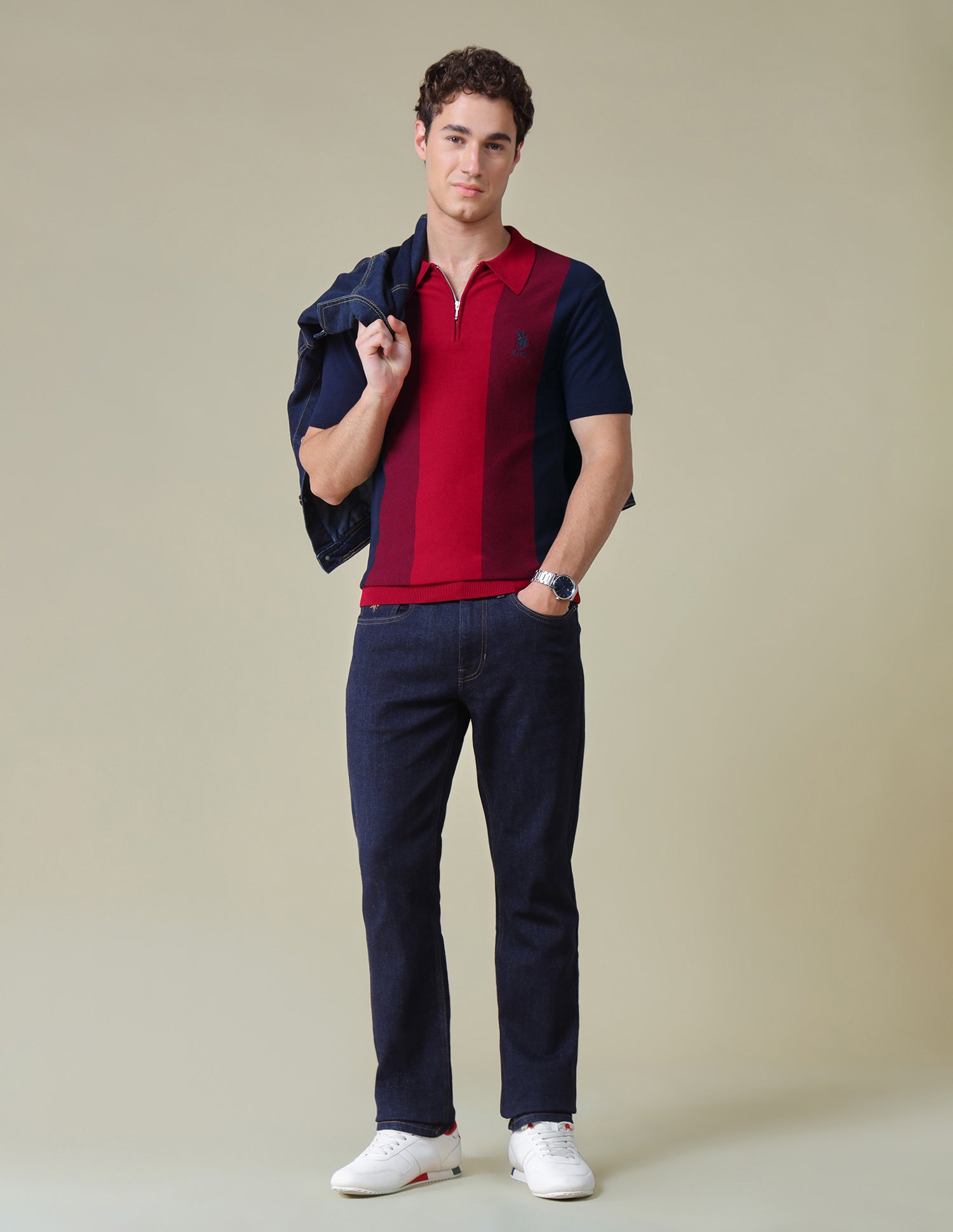 Colourblocked Regular Fit Polo Shirt Navy - U.S. Polo Assn. India | Large