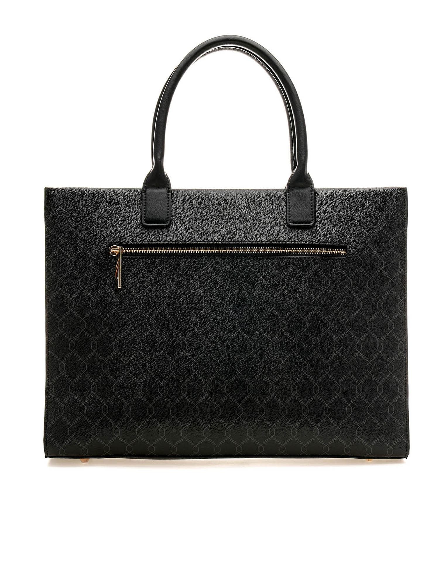 Madison Monogram Tote Bag Black - U.S. POLO ASSN. | Large